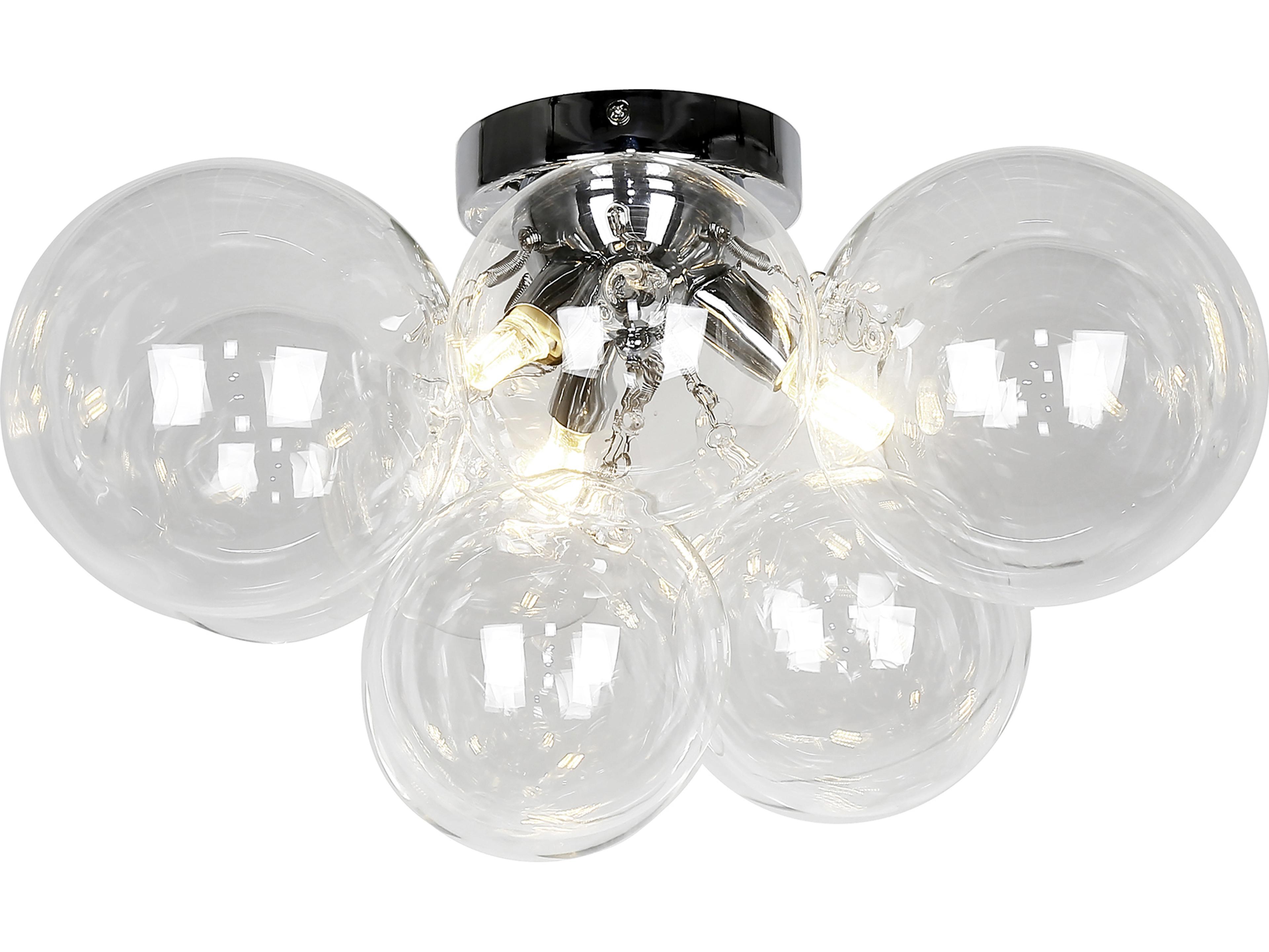 Comet 3-Light Polished Chrome Globe Flush Mount