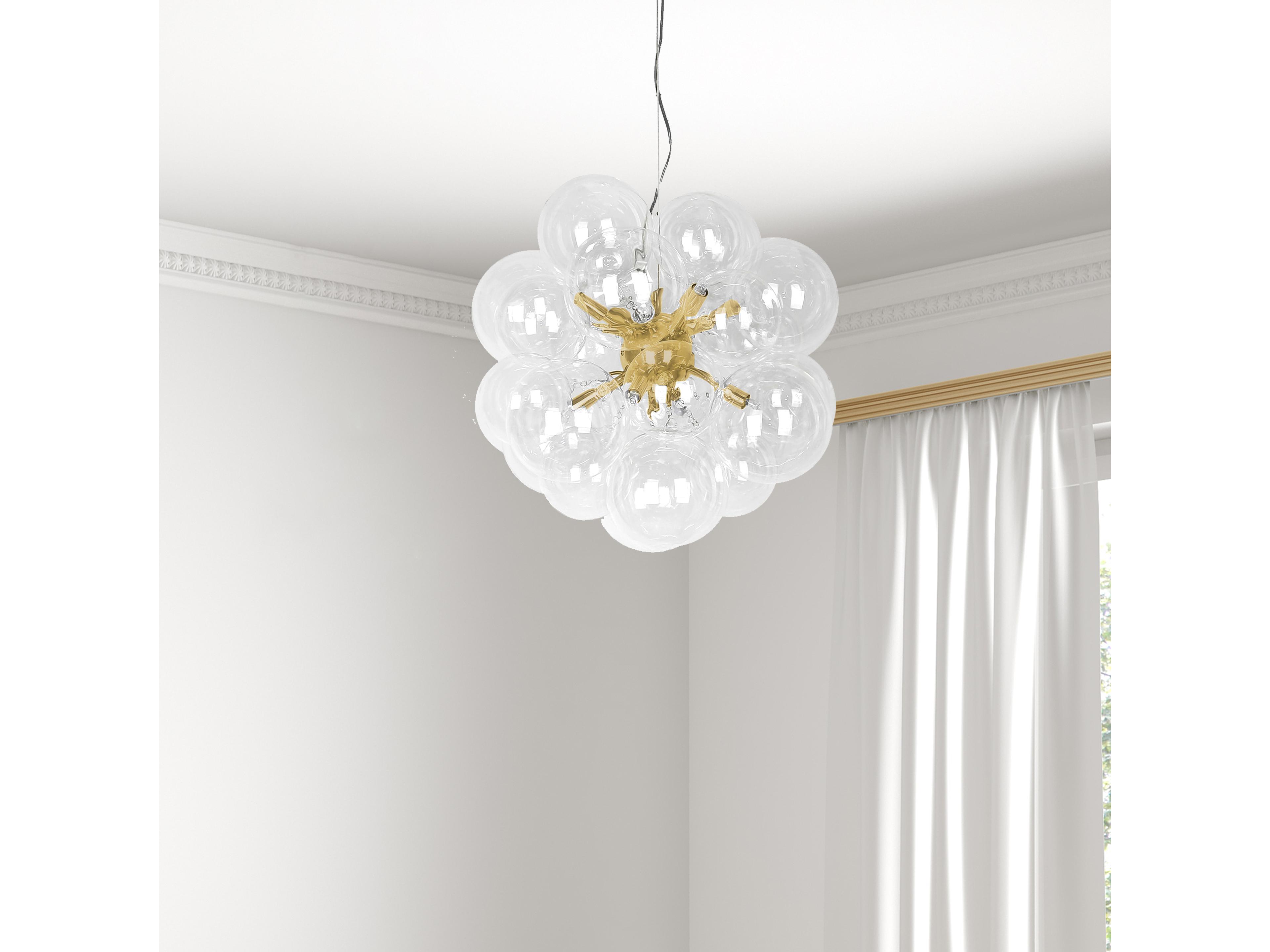 Dainolite Comet 6-Light Aged Brass Globe Sputnik Chandelier