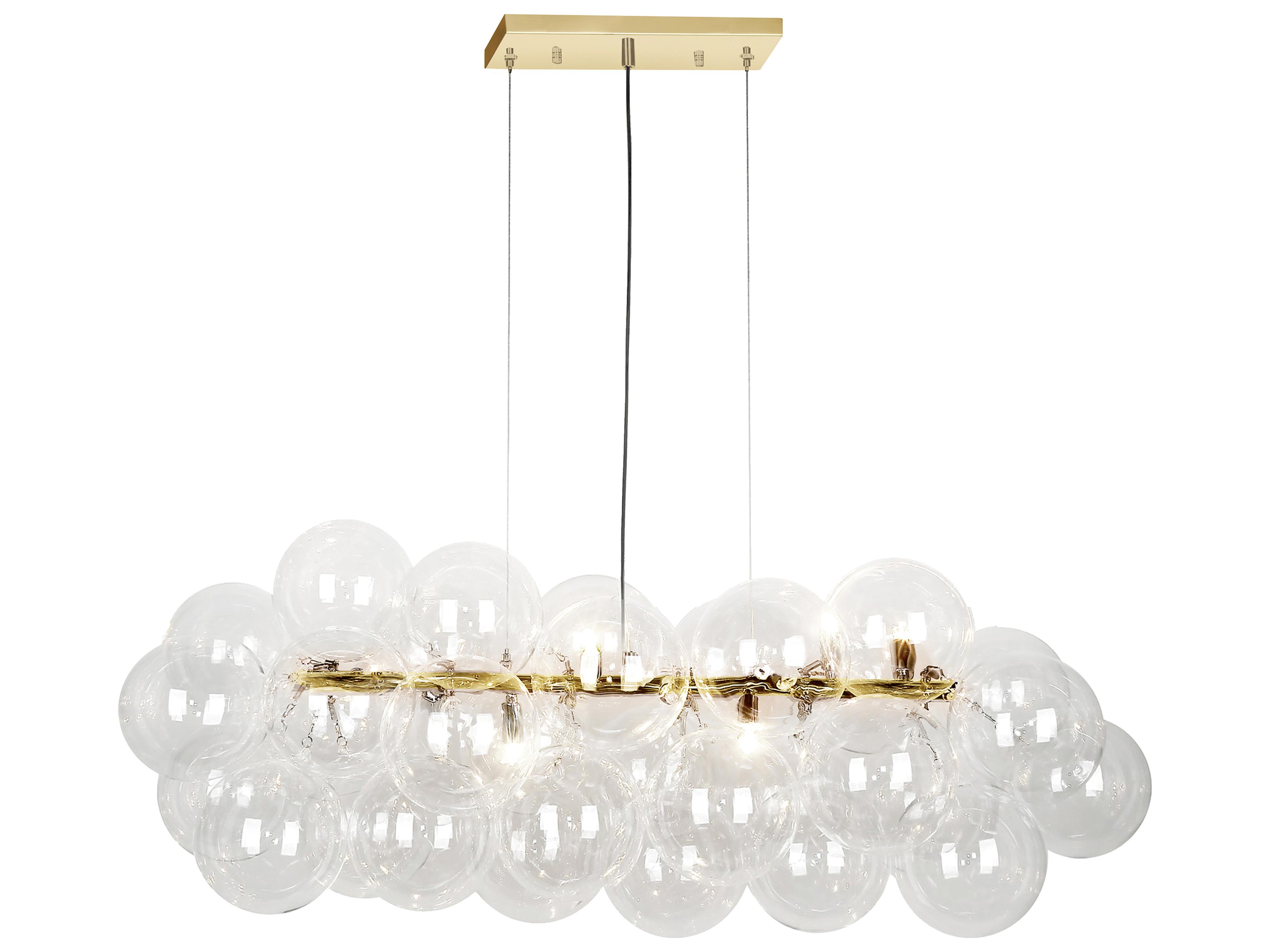 Comet 10-Light Aged Brass Globe Island Pendant