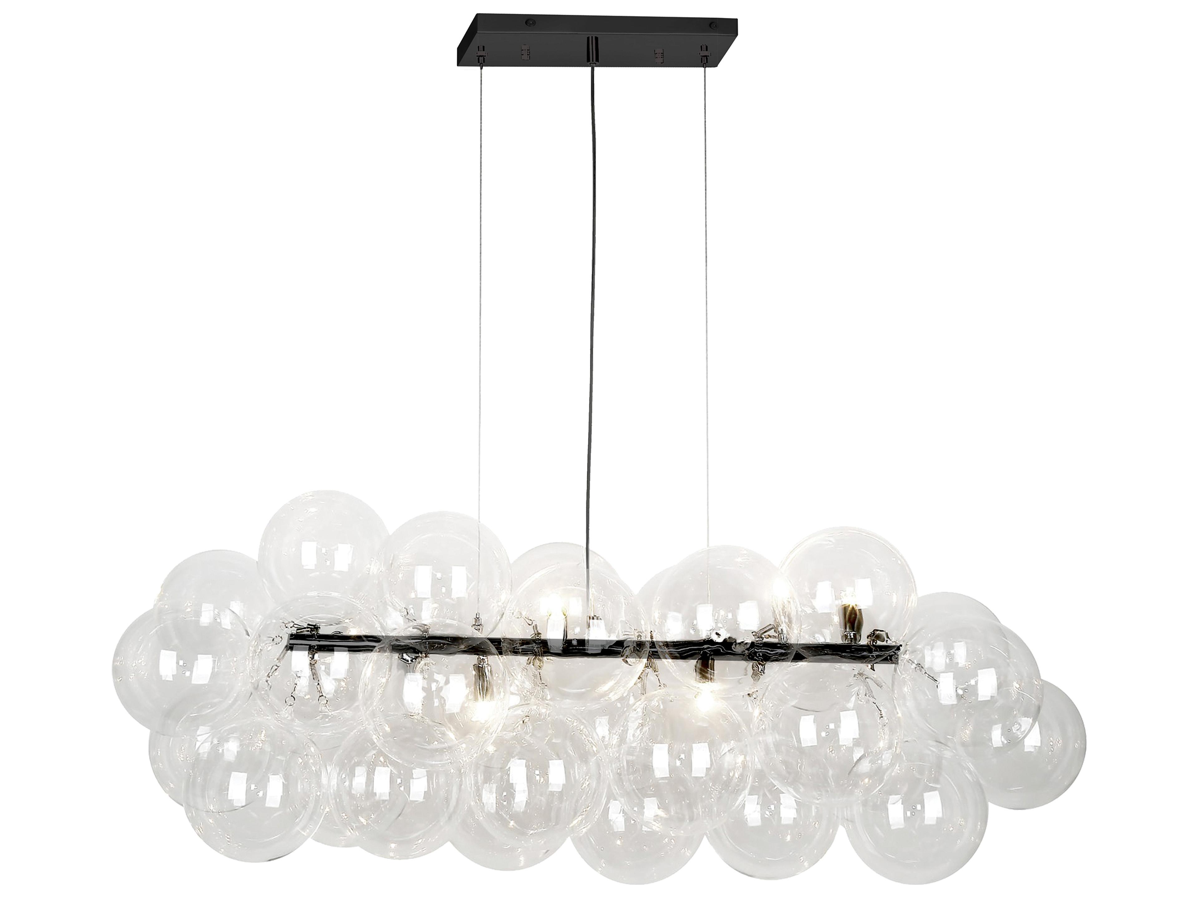 Comet 10-Light Matte Black Globe Island Pendant