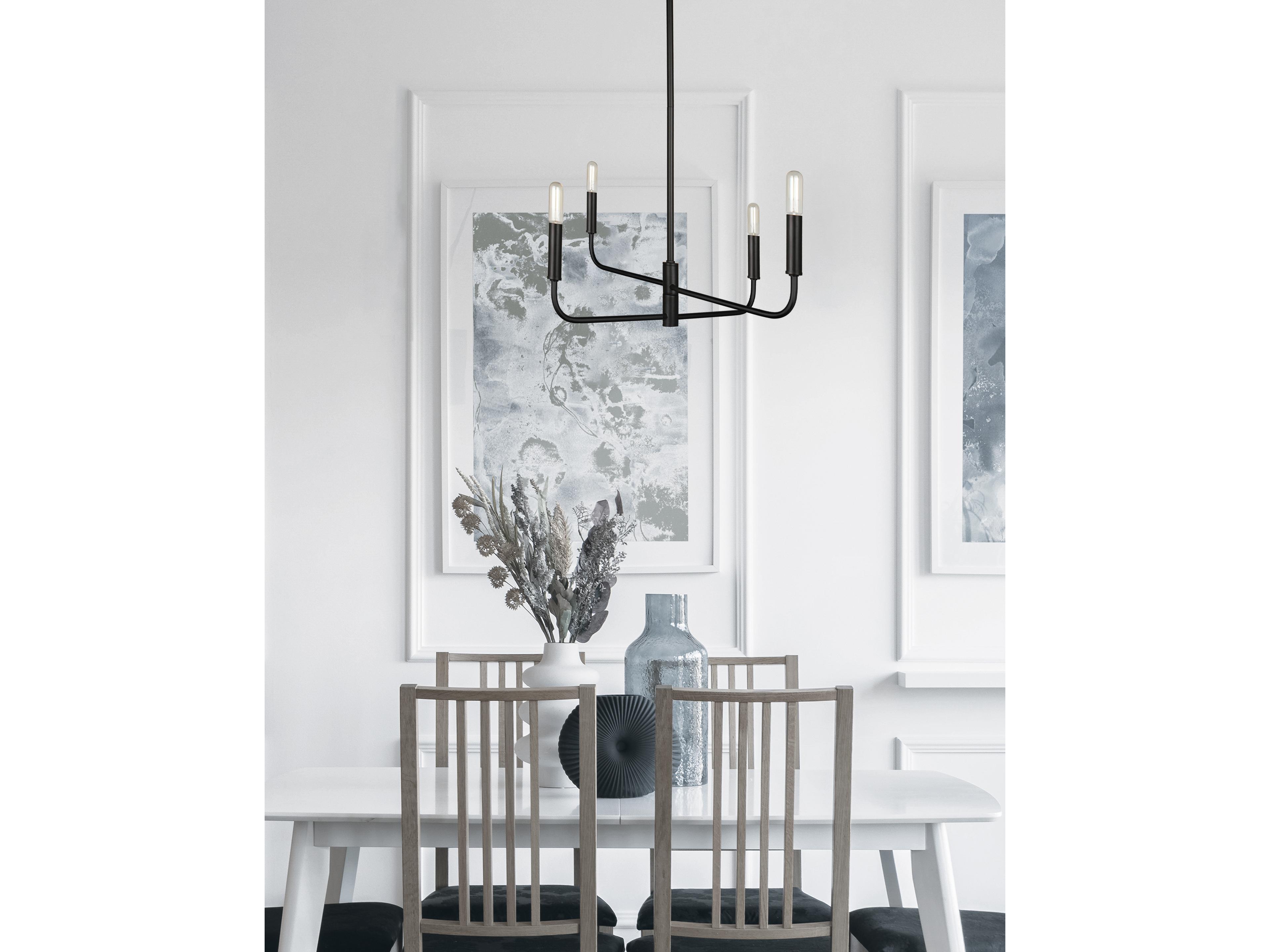 Dainolite Catalina 4-Light Matte Black Chandelier