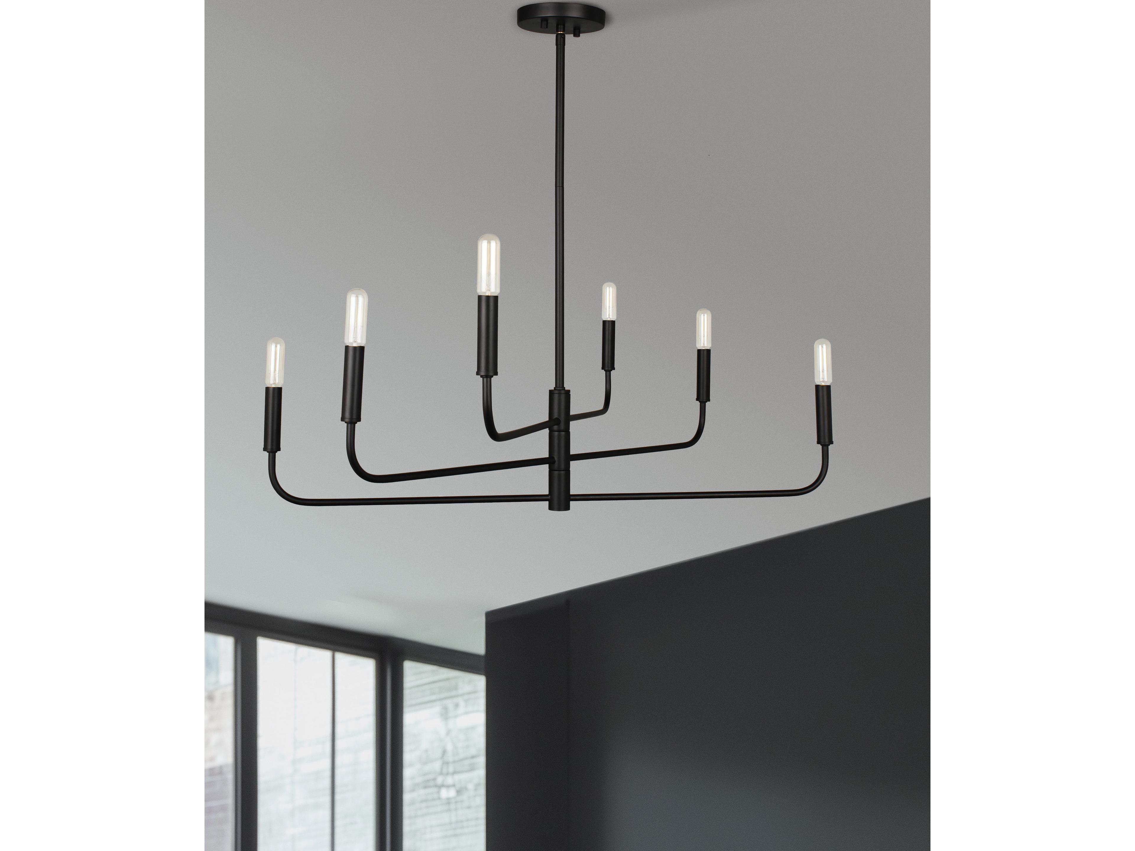 Dainolite Catalina 6-Light Matte Black Chandelier