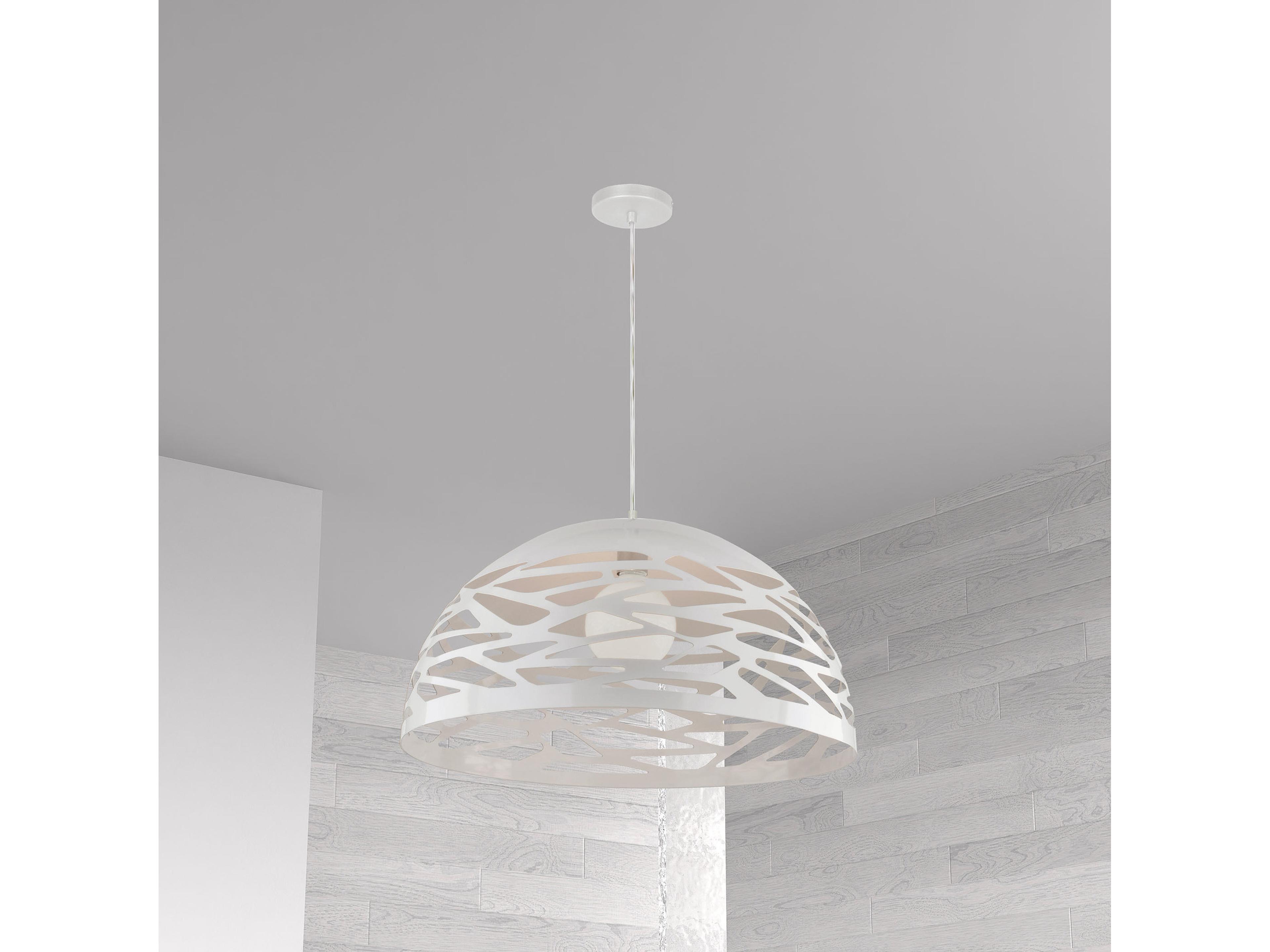 Dainolite Coral 1-Light Matte White Dome Pendant