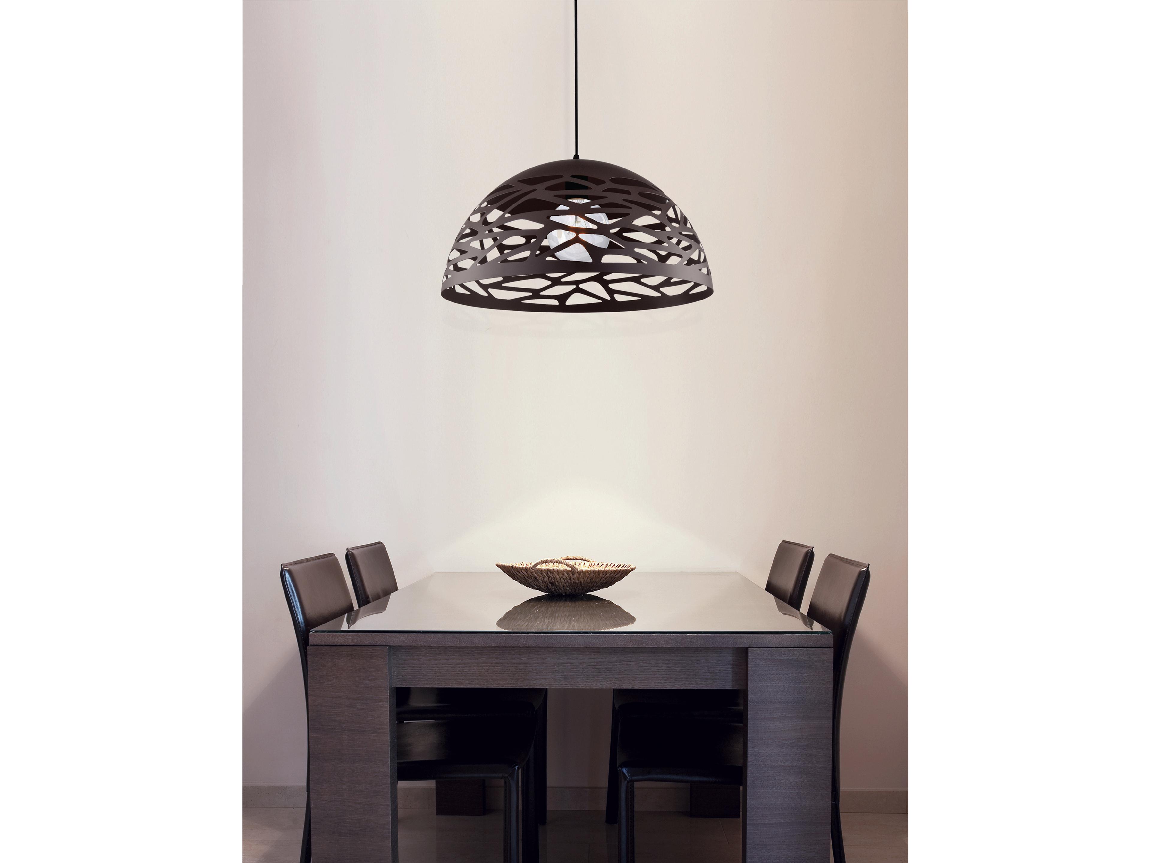 Dainolite Coral 1-Light Matte Black Dome Pendant