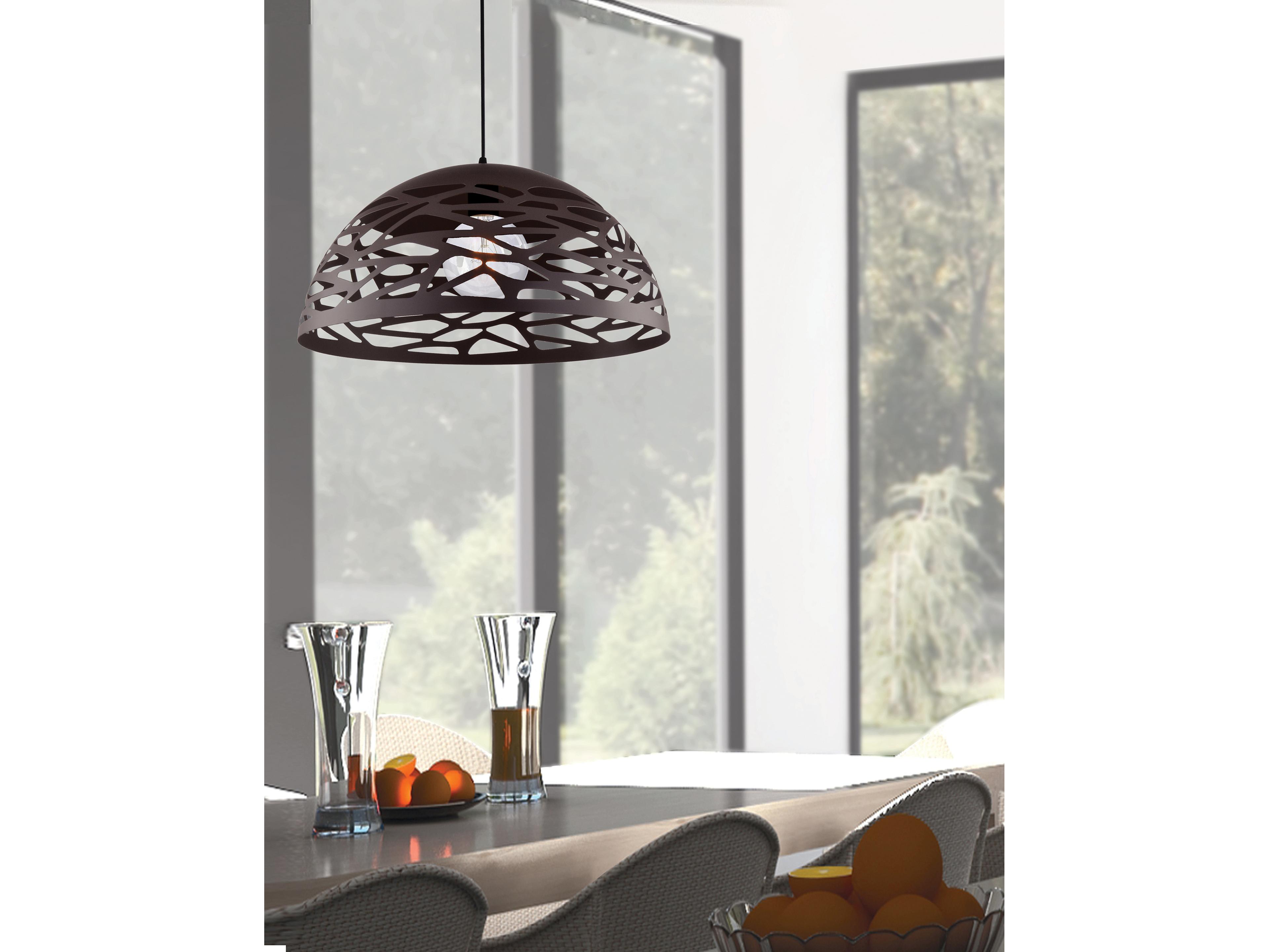 Dainolite Coral 1-Light Matte Black Dome Pendant