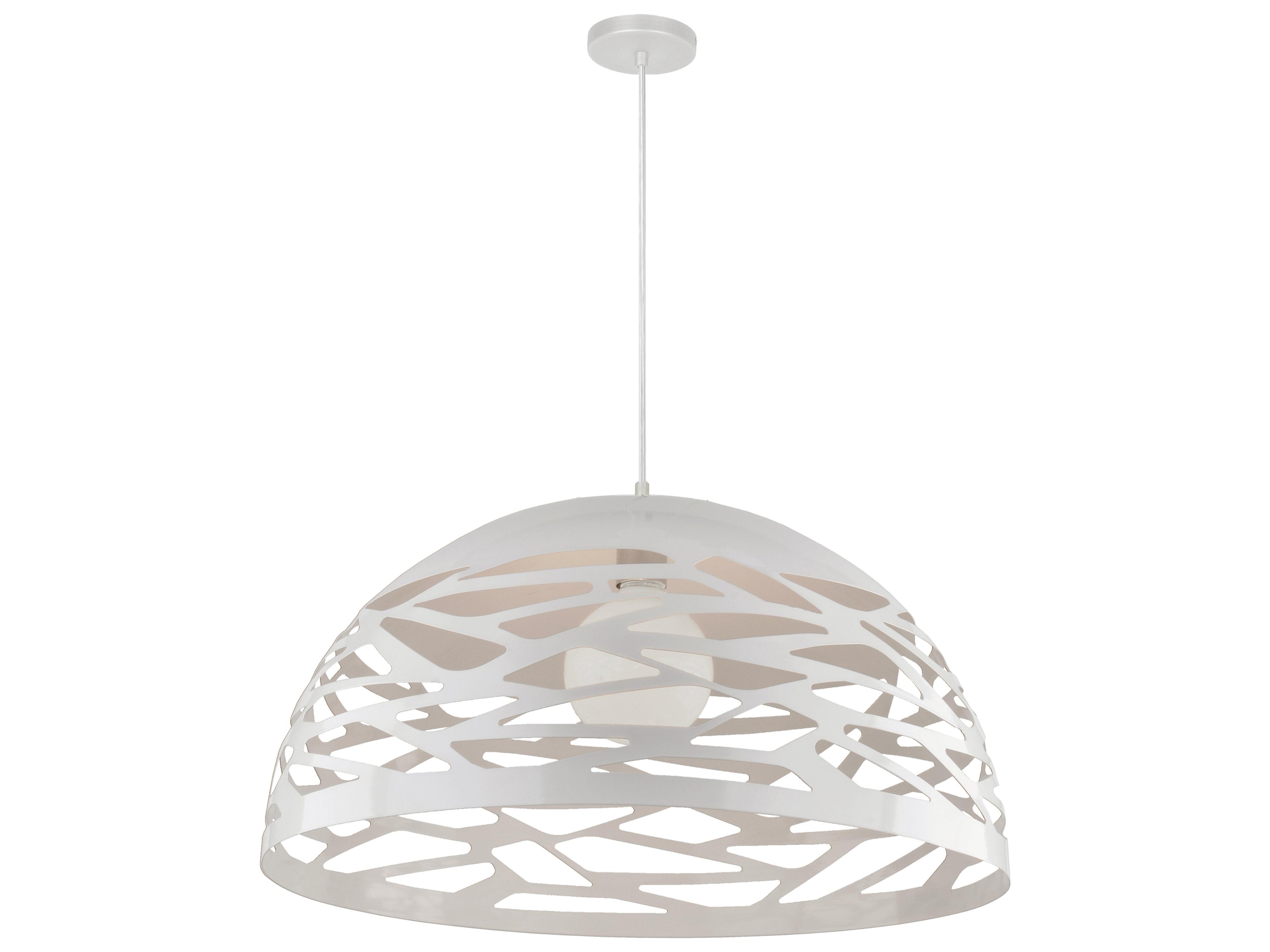 Coral 1-Light White Dome Pendant