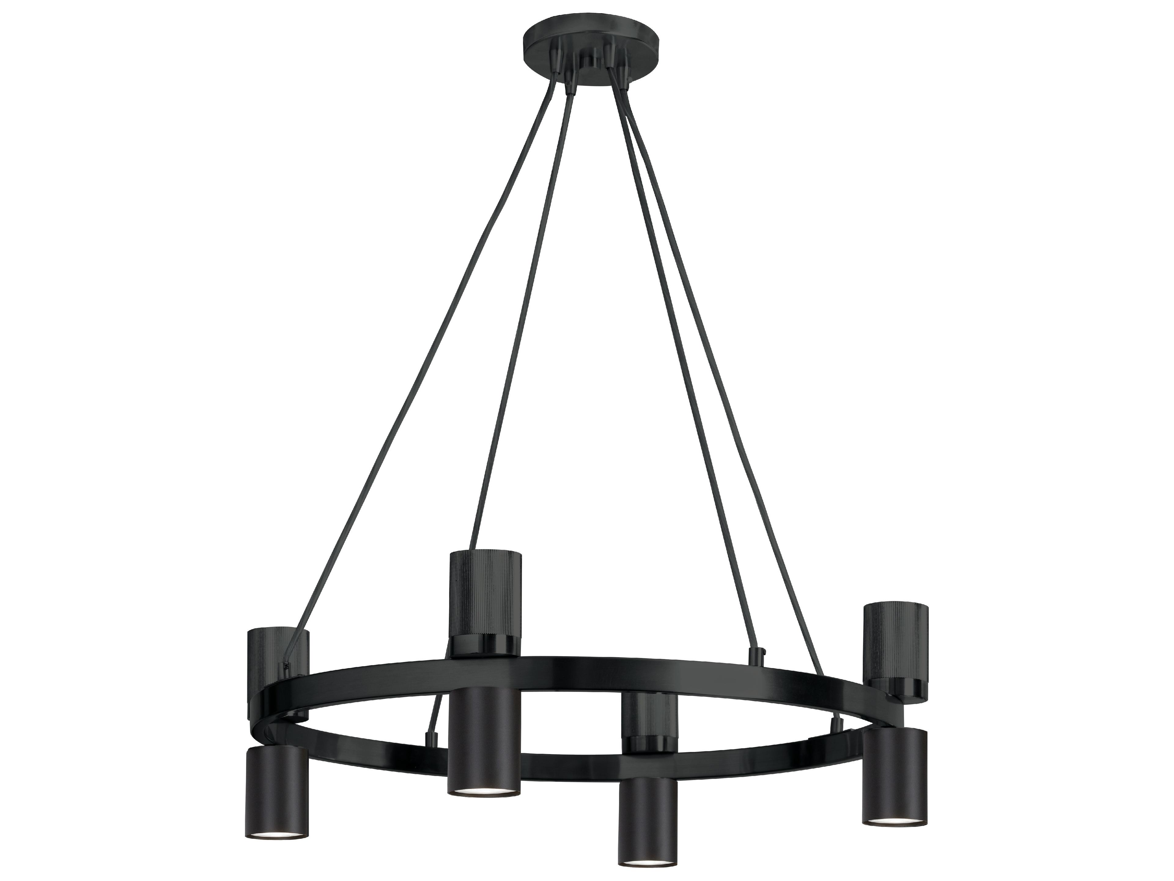 Cerelia 8-Light Matte Black Geometric Chandelier