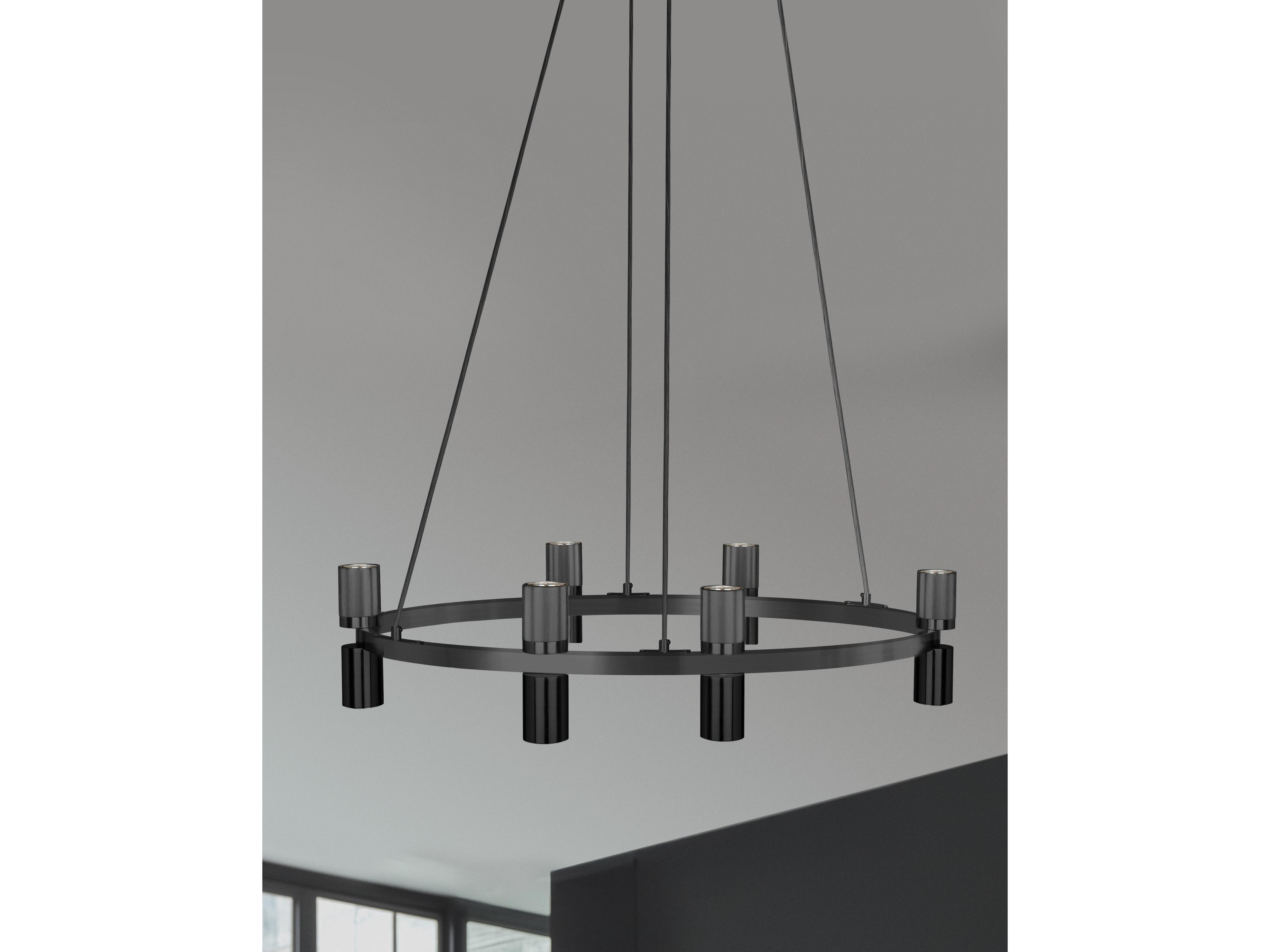 Dainolite Cerelia 12-Light Matte Black Geometric Chandelier
