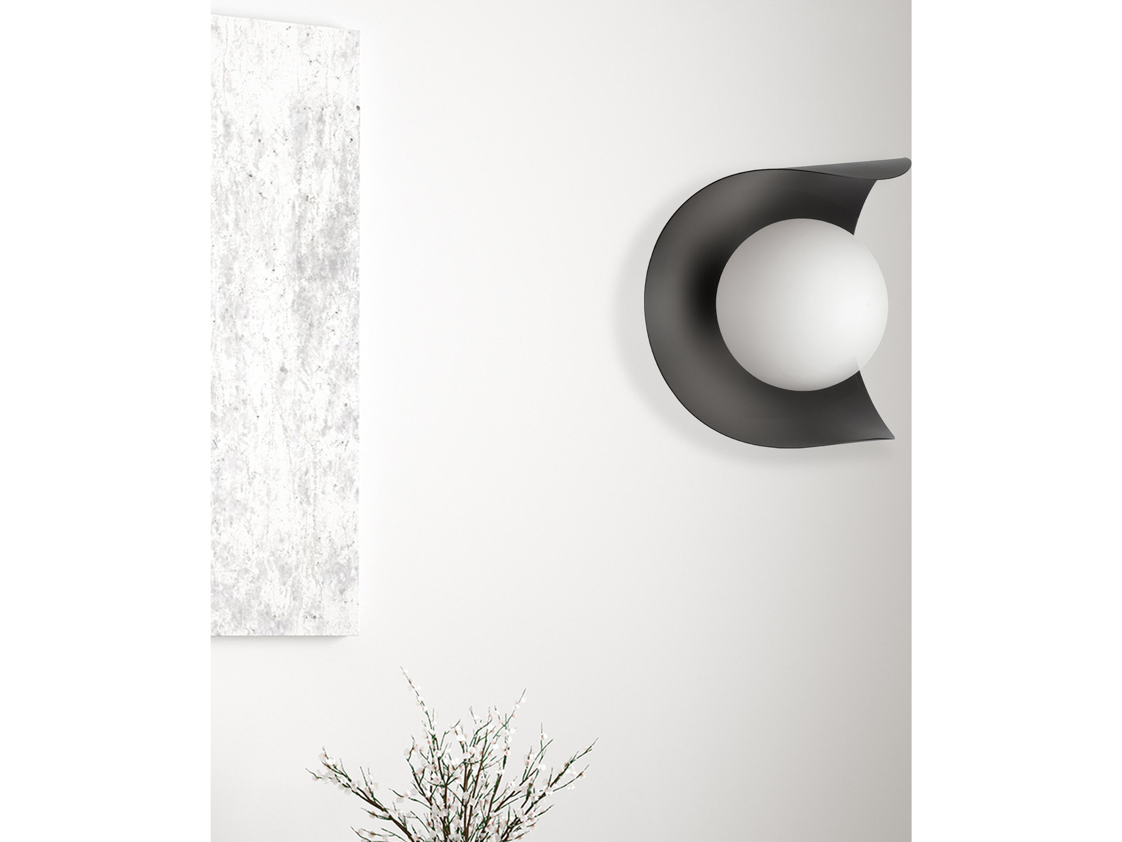 Dainolite Crescent 1-Light Matte Black Wall Sconce