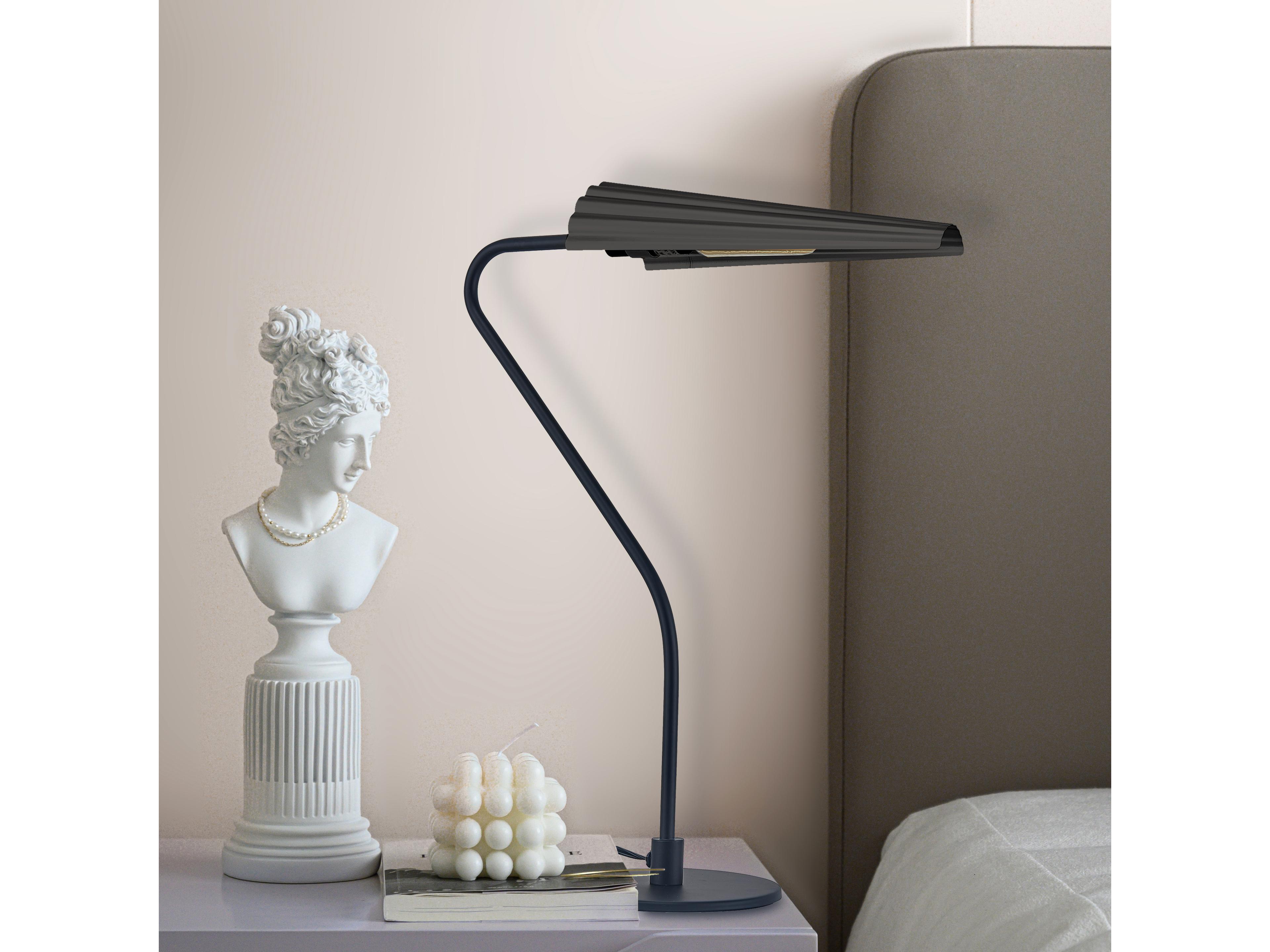 Dainolite Cassie Matte Black Table Lamp