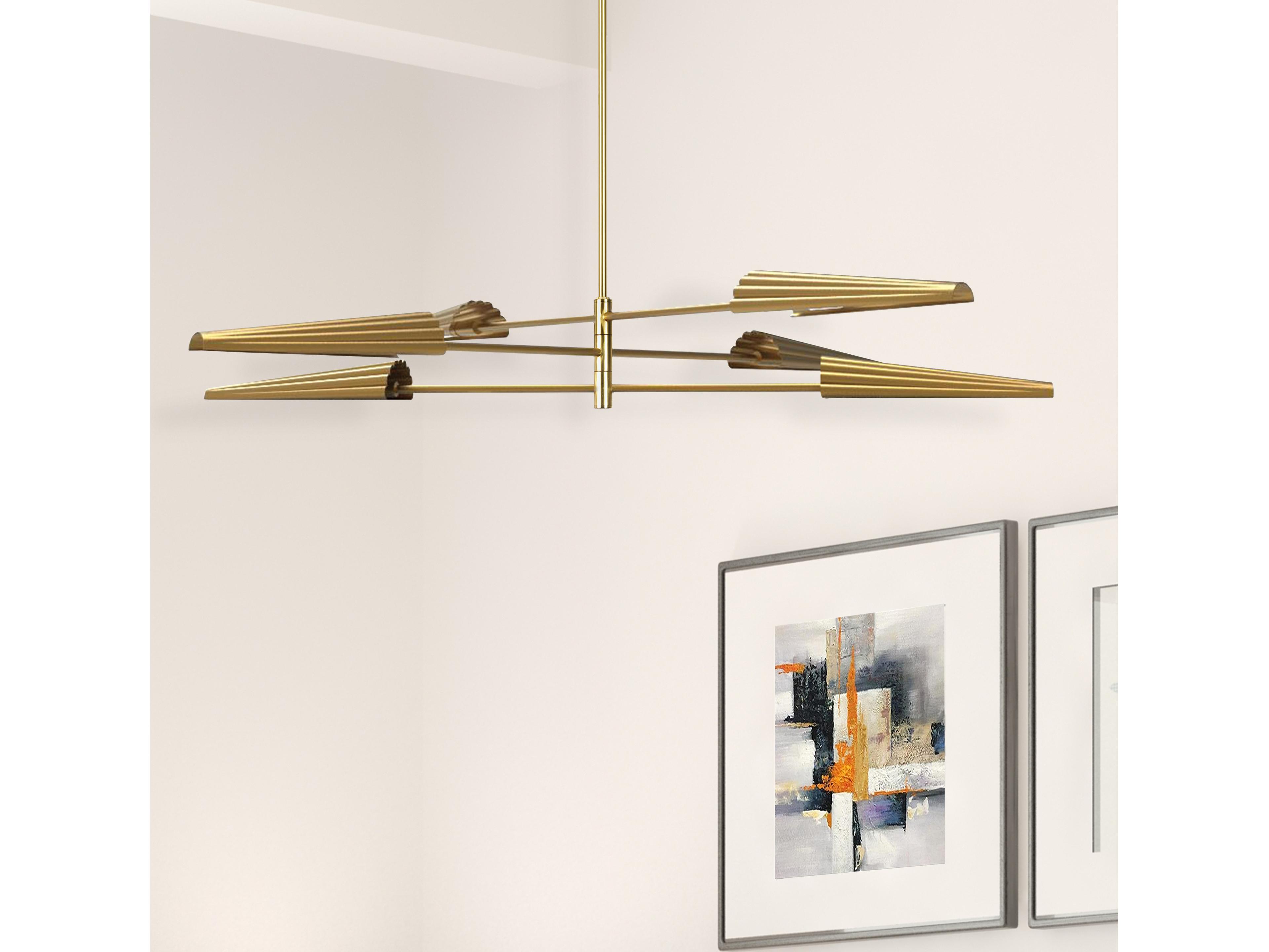 Dainolite Cassie 6-Light Aged Brass Linear Tiered Chandelier