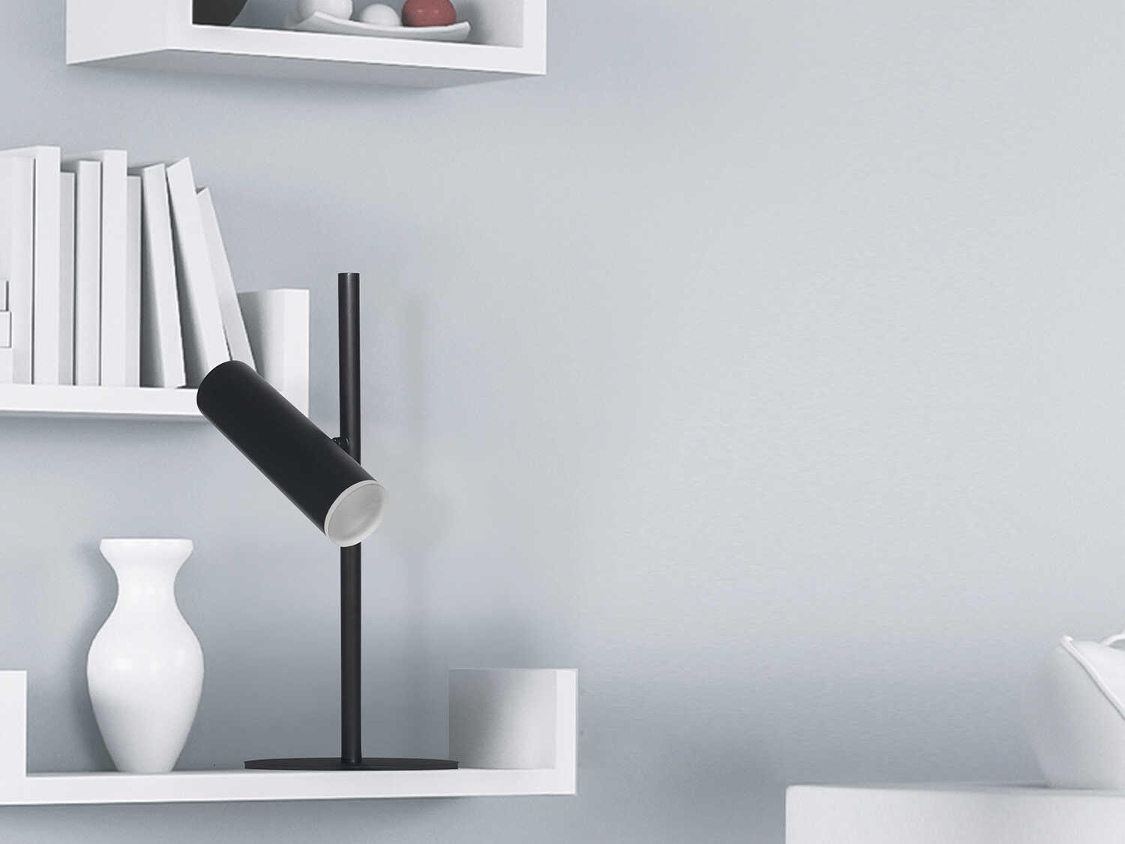 Dainolite Constance Matte Black Frosted Acrylic Table Lamp