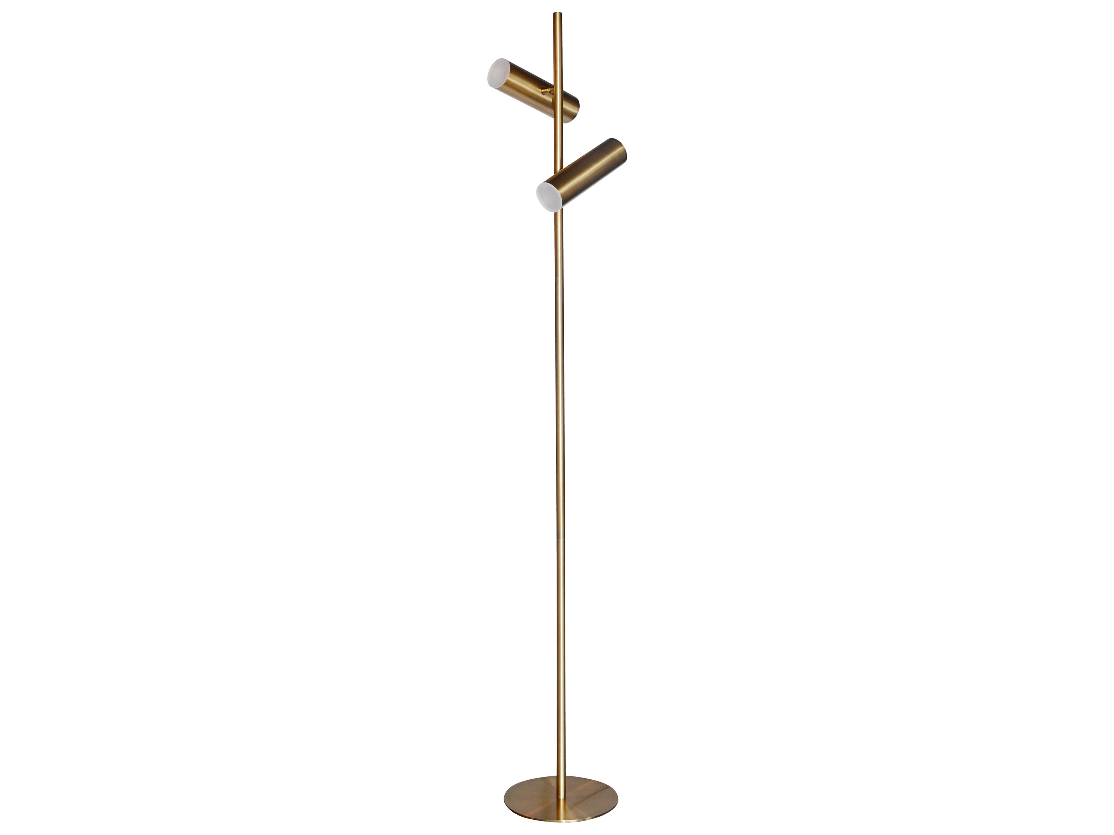 Constance Aged Brass Frosted Acrylic Floor Lamp