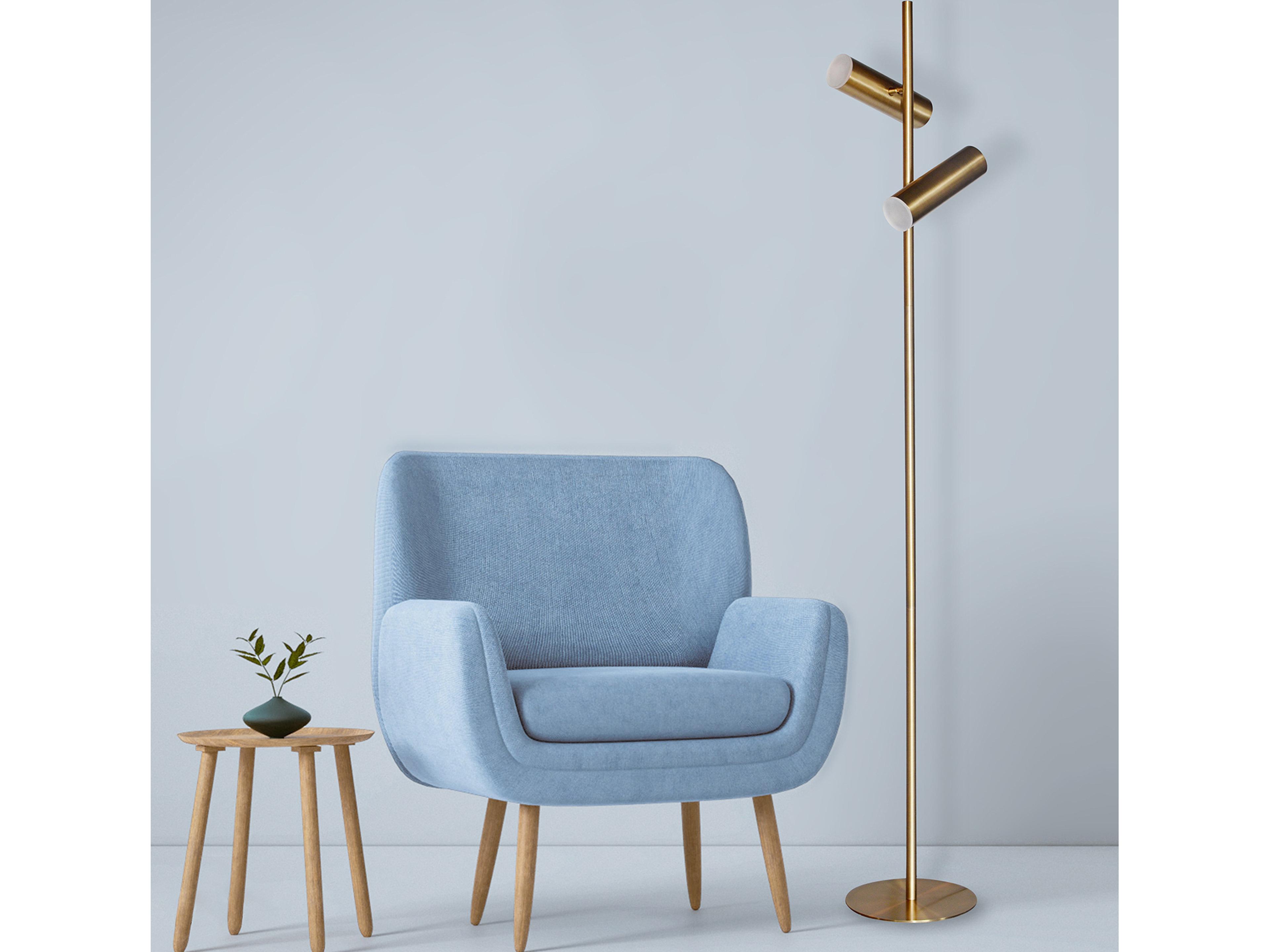 Dainolite Constance Aged Brass Frosted Acrylic Floor Lamp