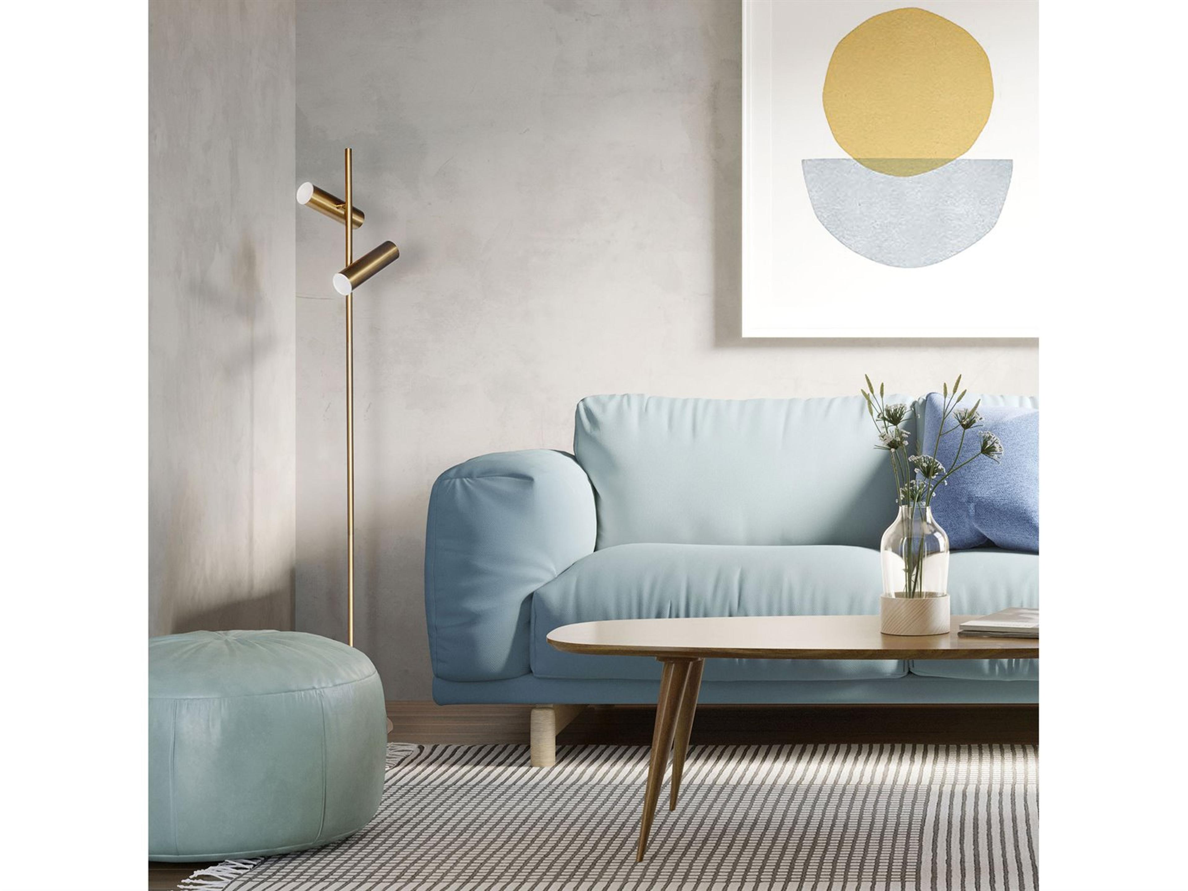 Dainolite Constance Aged Brass Frosted Acrylic Floor Lamp