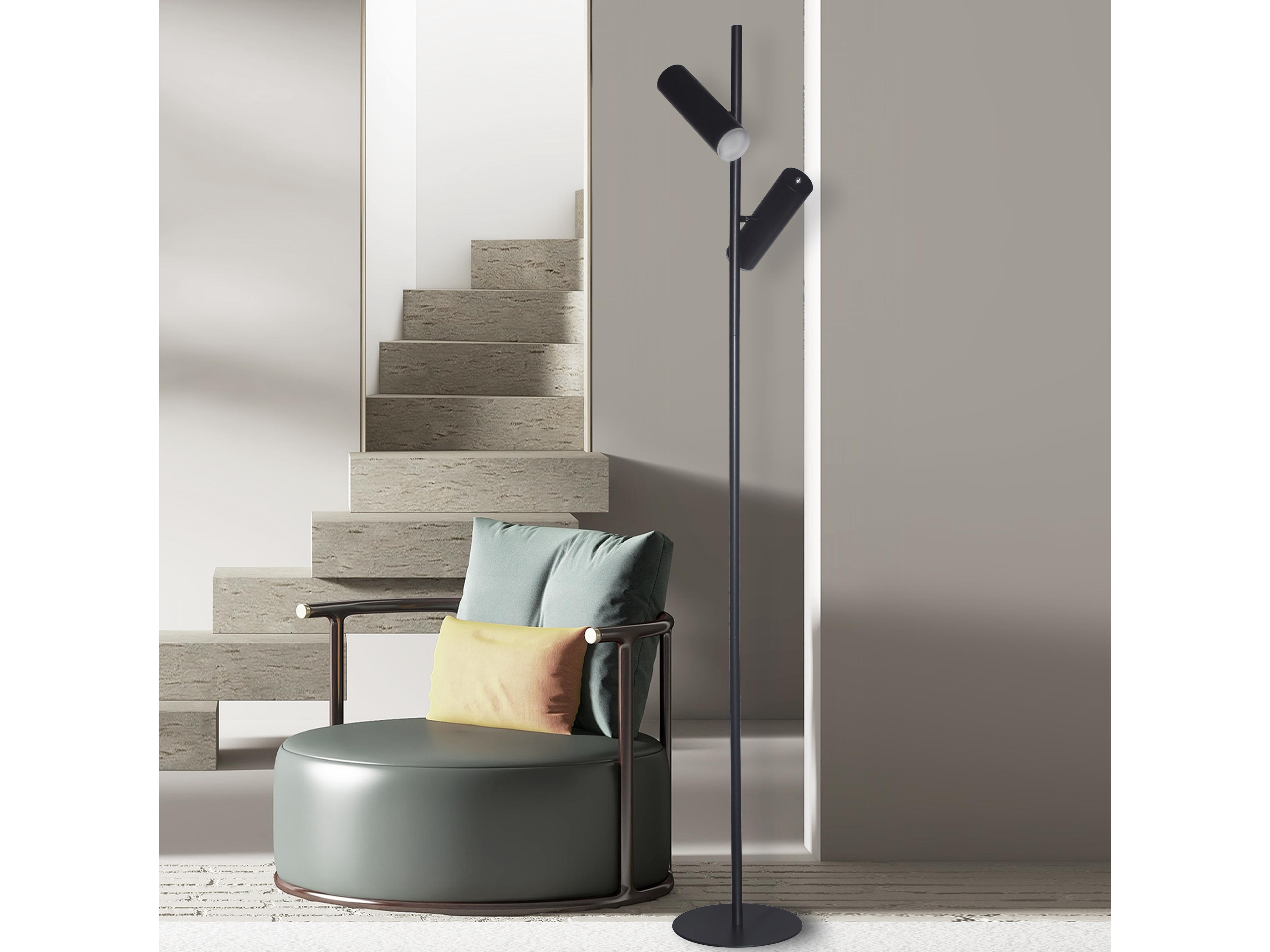 Dainolite Constance Matte Black Frosted Acrylic Floor Lamp