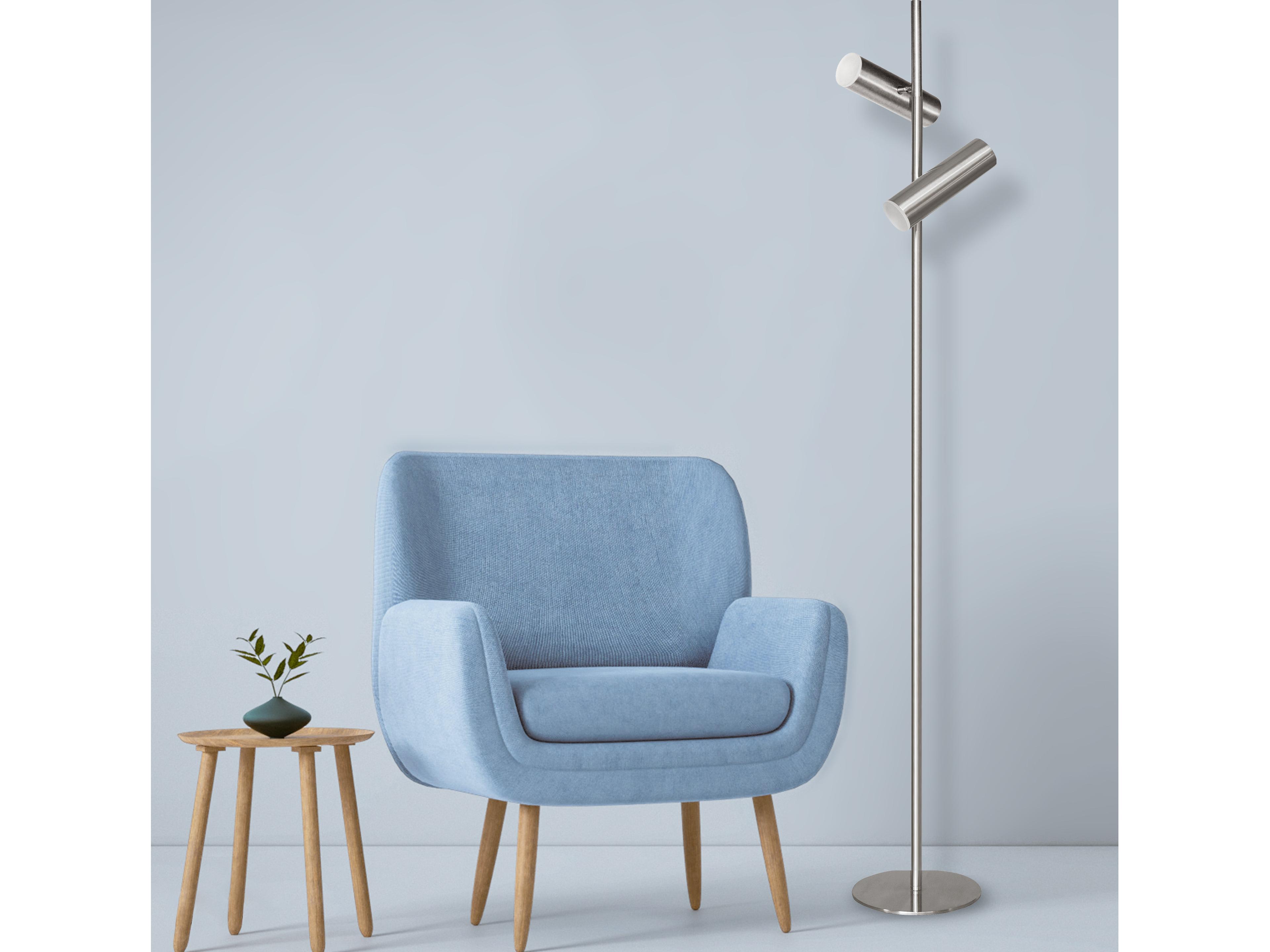 Dainolite Constance Satin Chrome Frosted Acrylic Floor Lamp