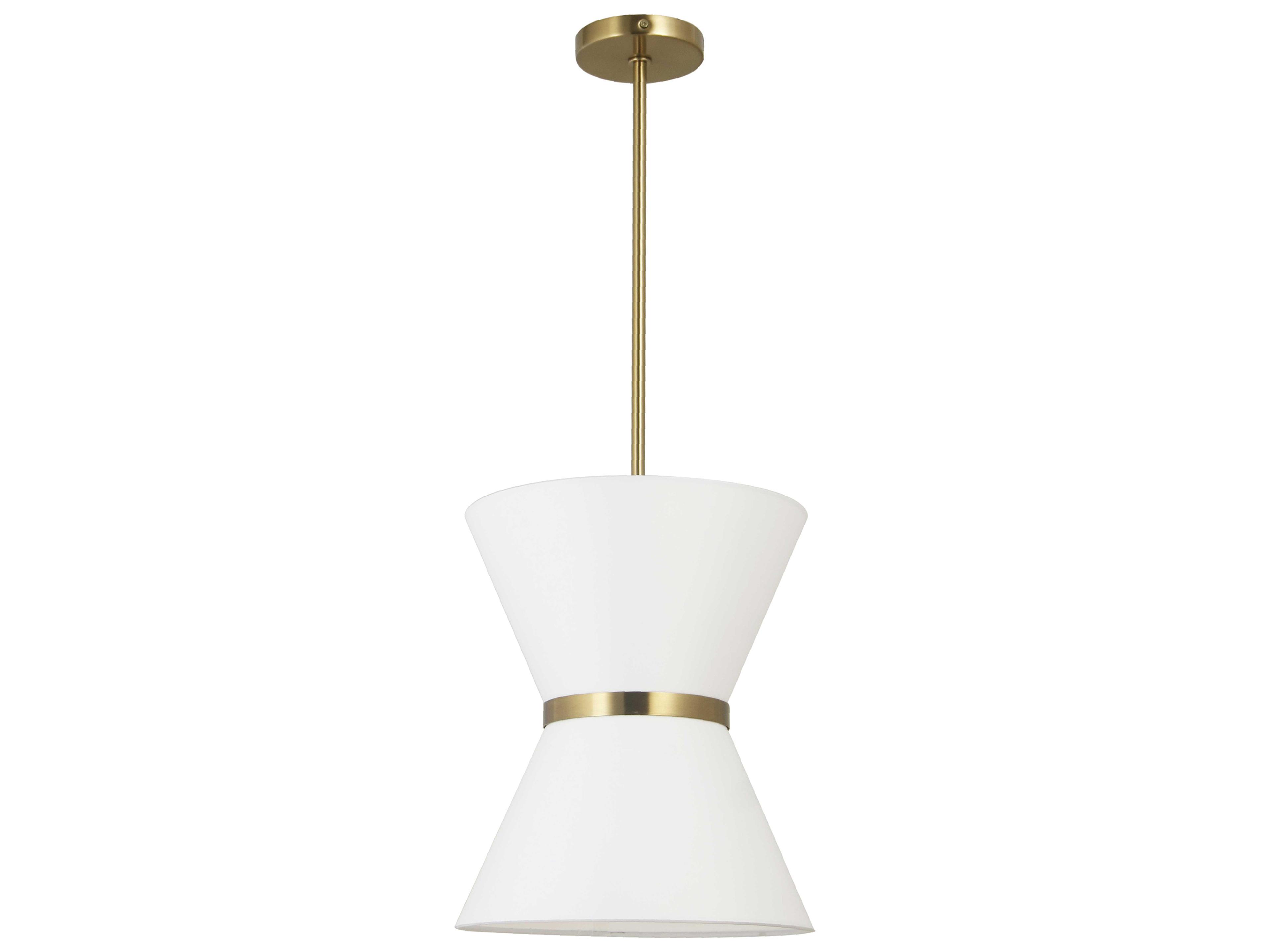 Caterine 1-Light Aged Brass White Mini Pendant