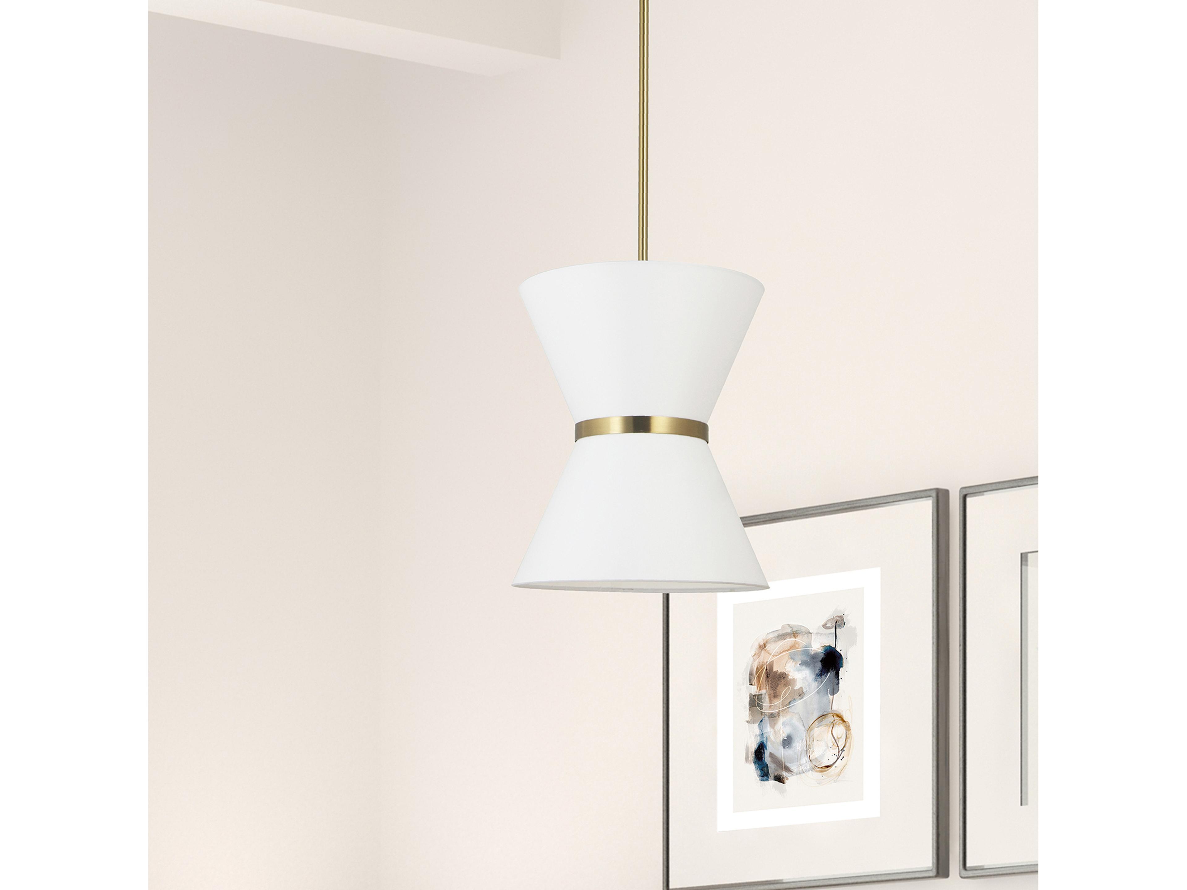 Dainolite Caterine 1-Light Aged Brass White Mini Pendant