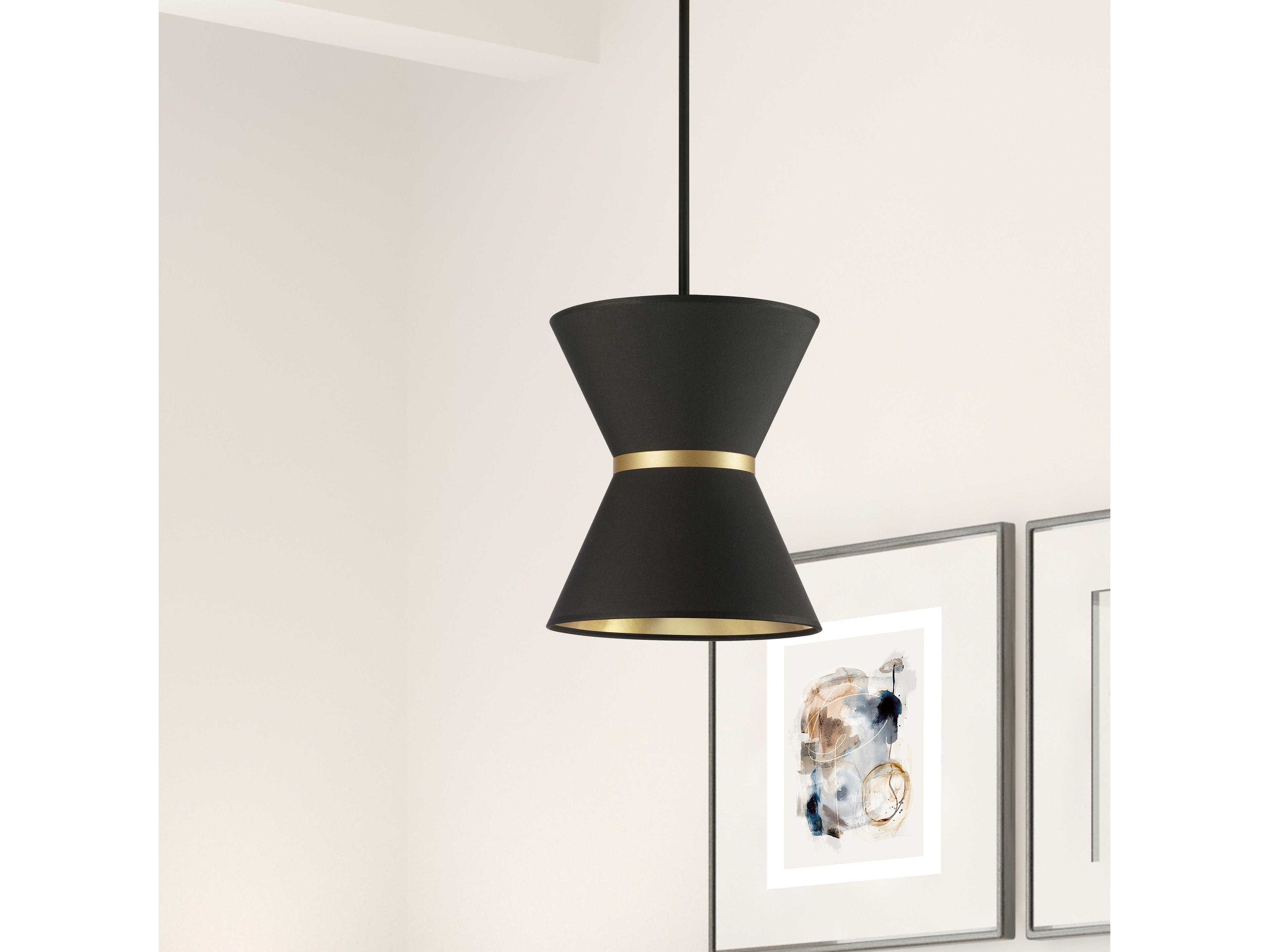Dainolite Caterine 1-Light Matte Black Gold Mini Pendant