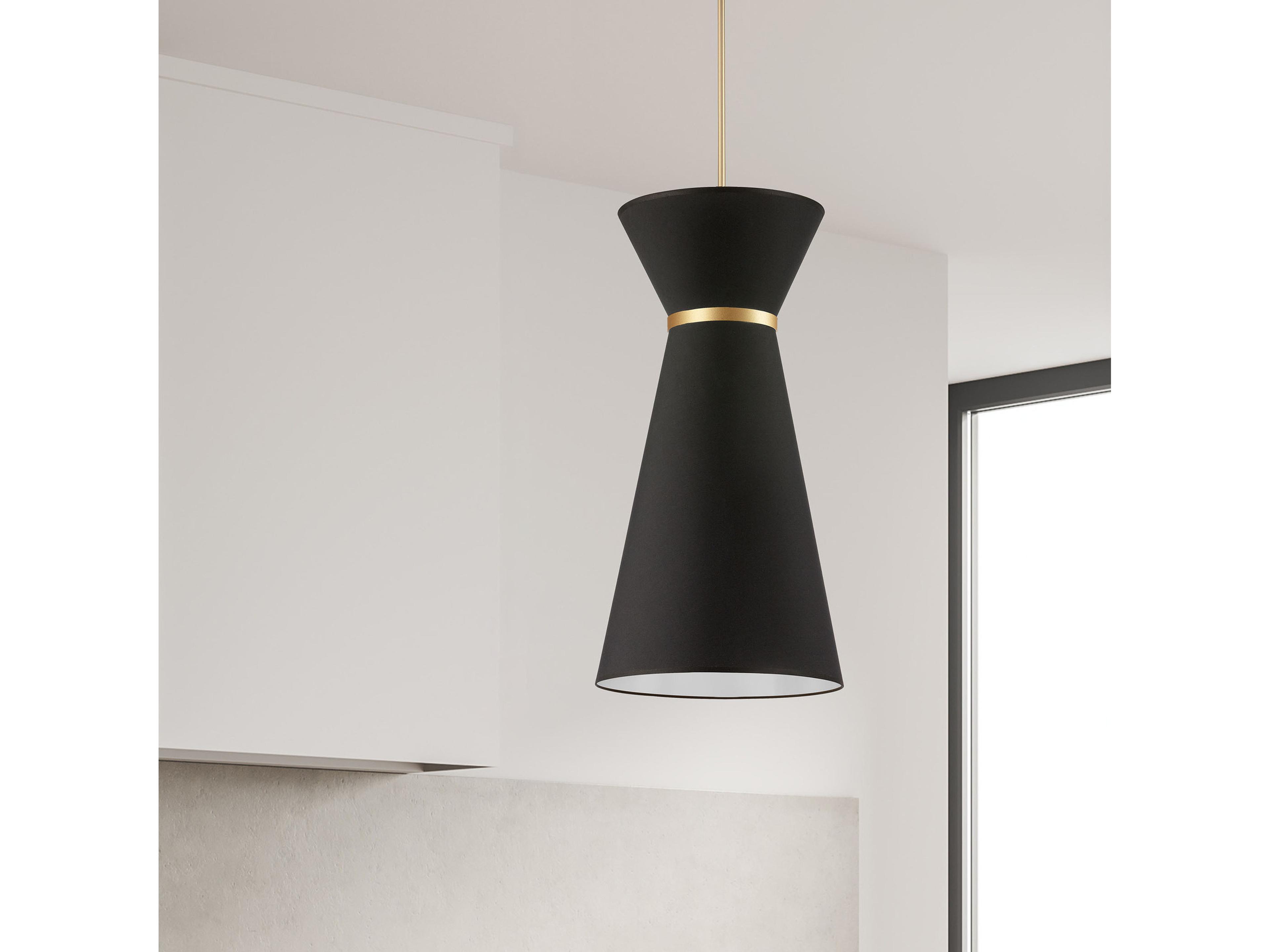 Dainolite Caterine 1-Light Black Aged Brass Gold Pendant