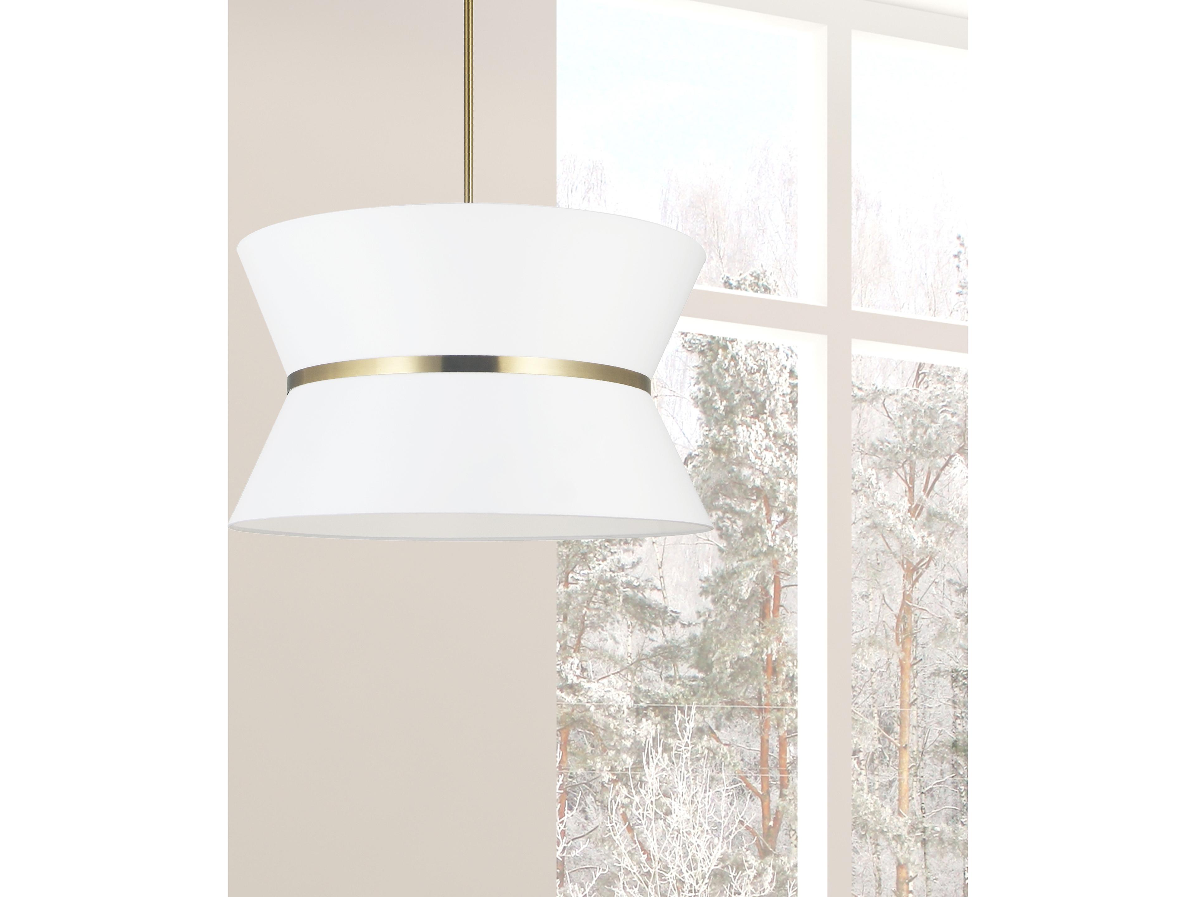 Dainolite Caterine 4-Light Aged Brass Gold White Pendant