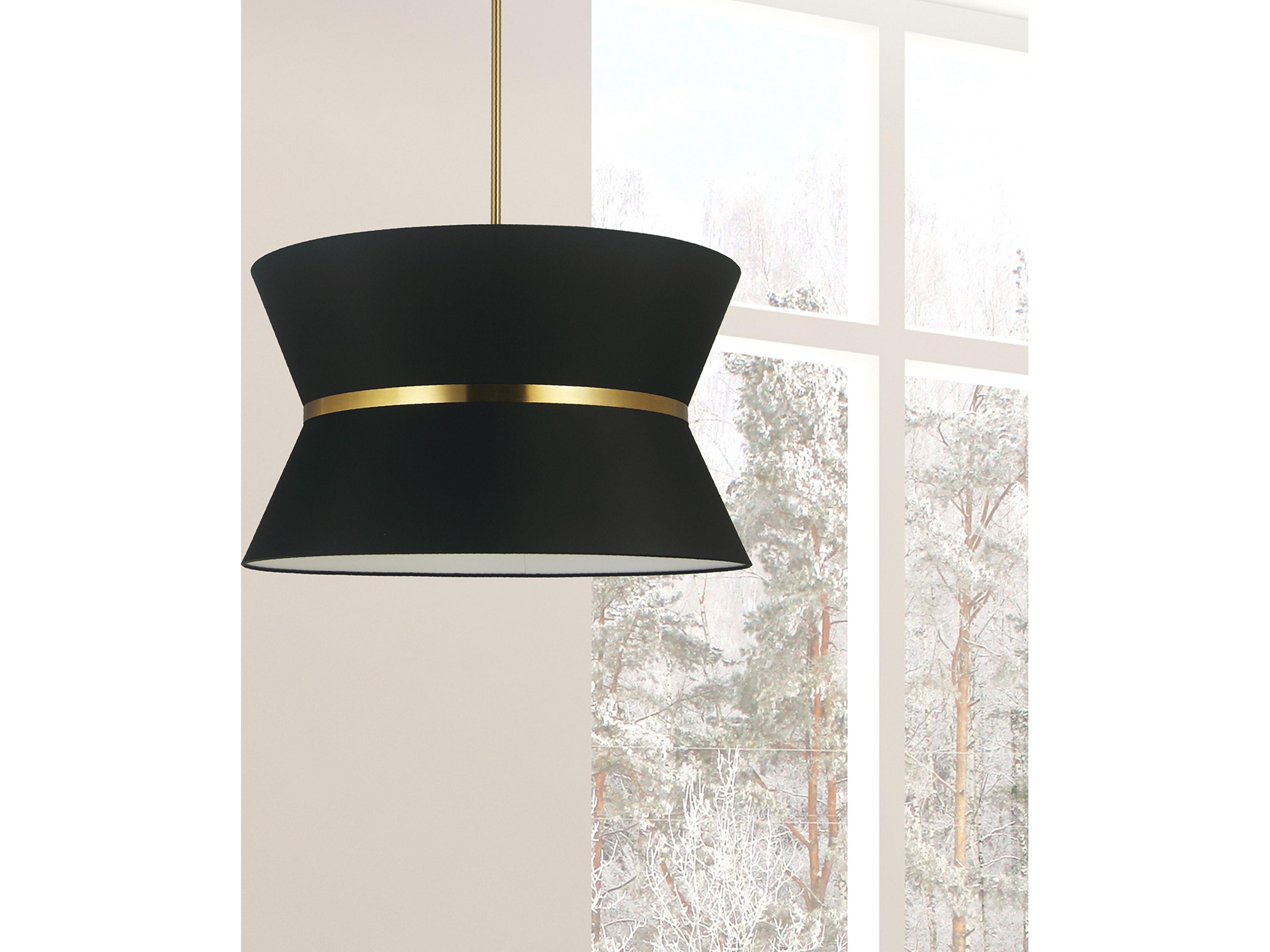 Dainolite Caterine 4-Light Black Aged Brass Gold Pendant