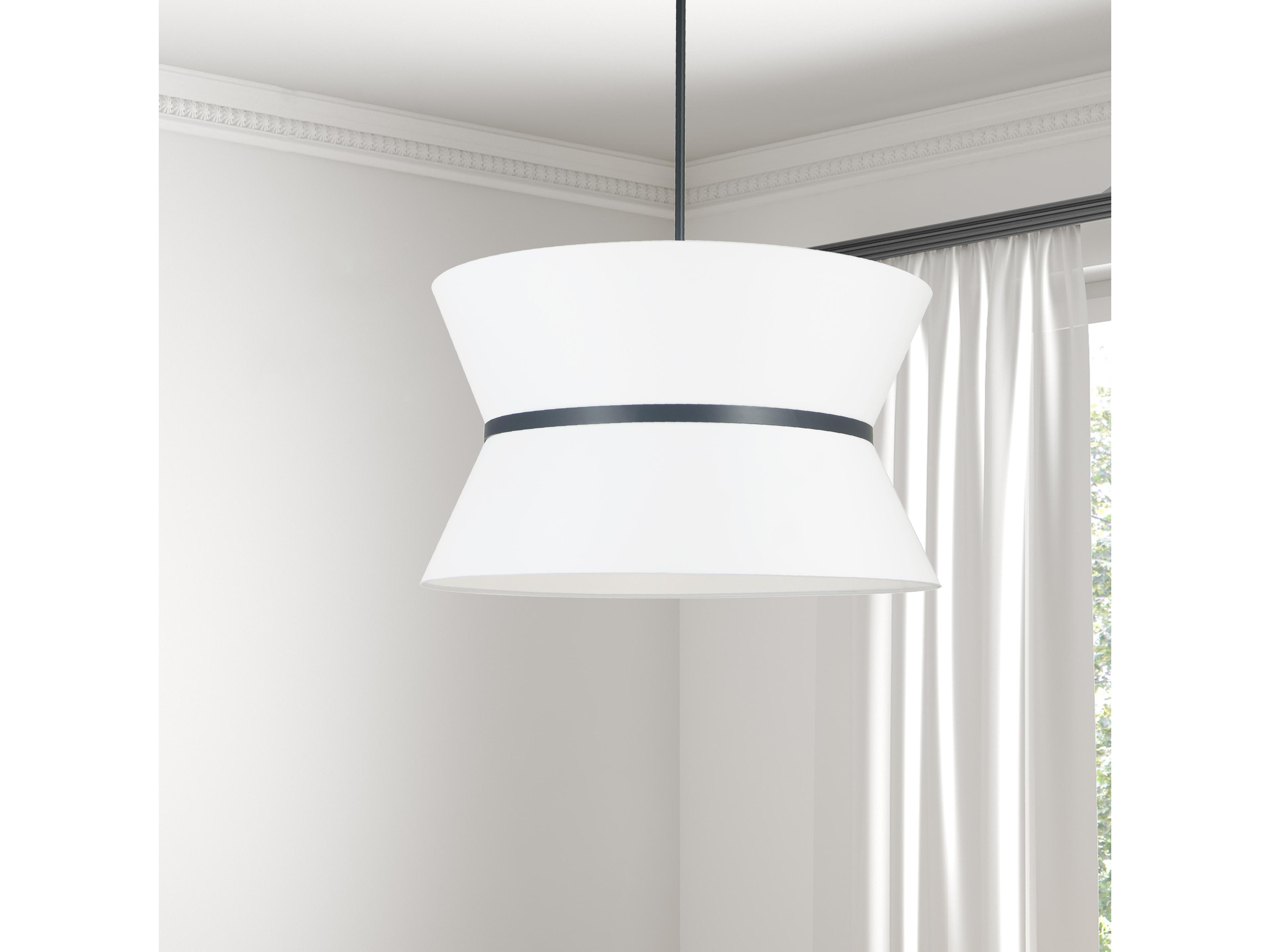 Dainolite Caterine 4-Light Matte Black White Pendant