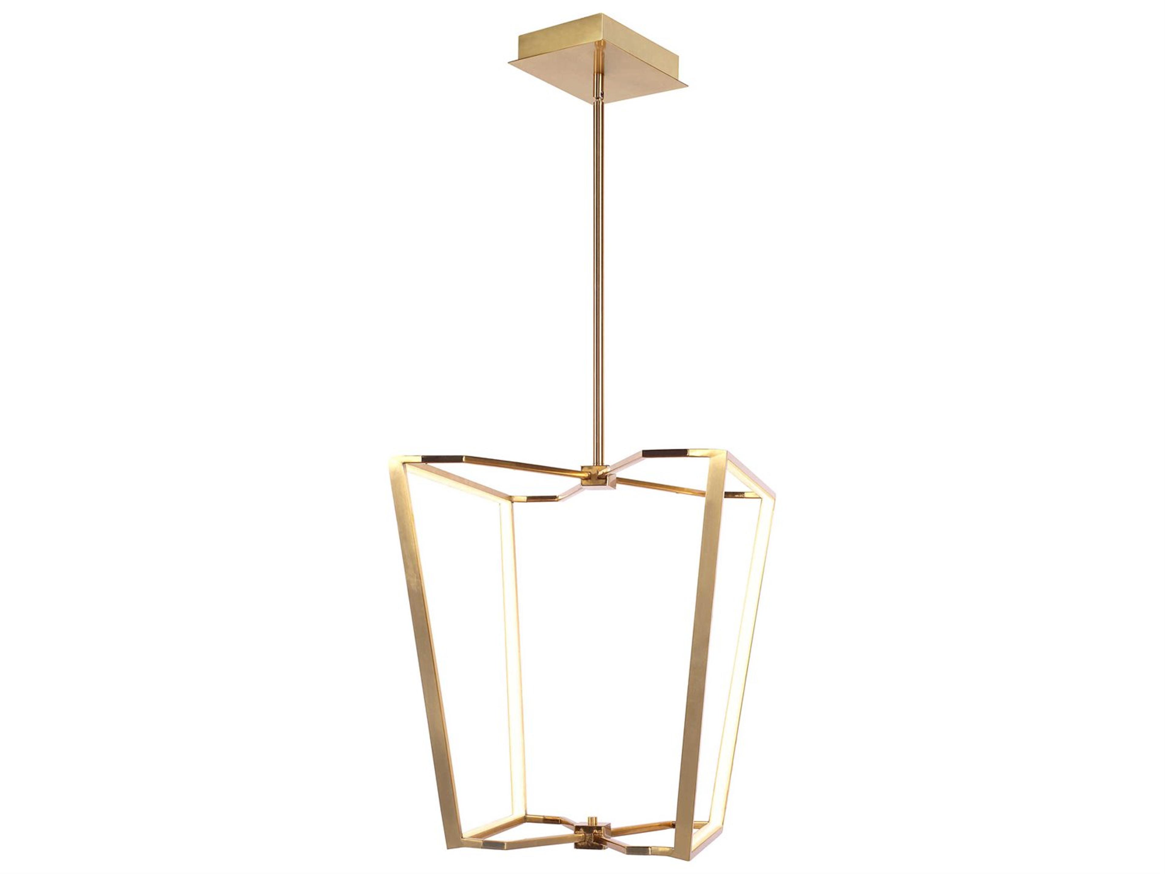 Dainolite Curant 1-Light Aged Brass White Geometric Chandelier