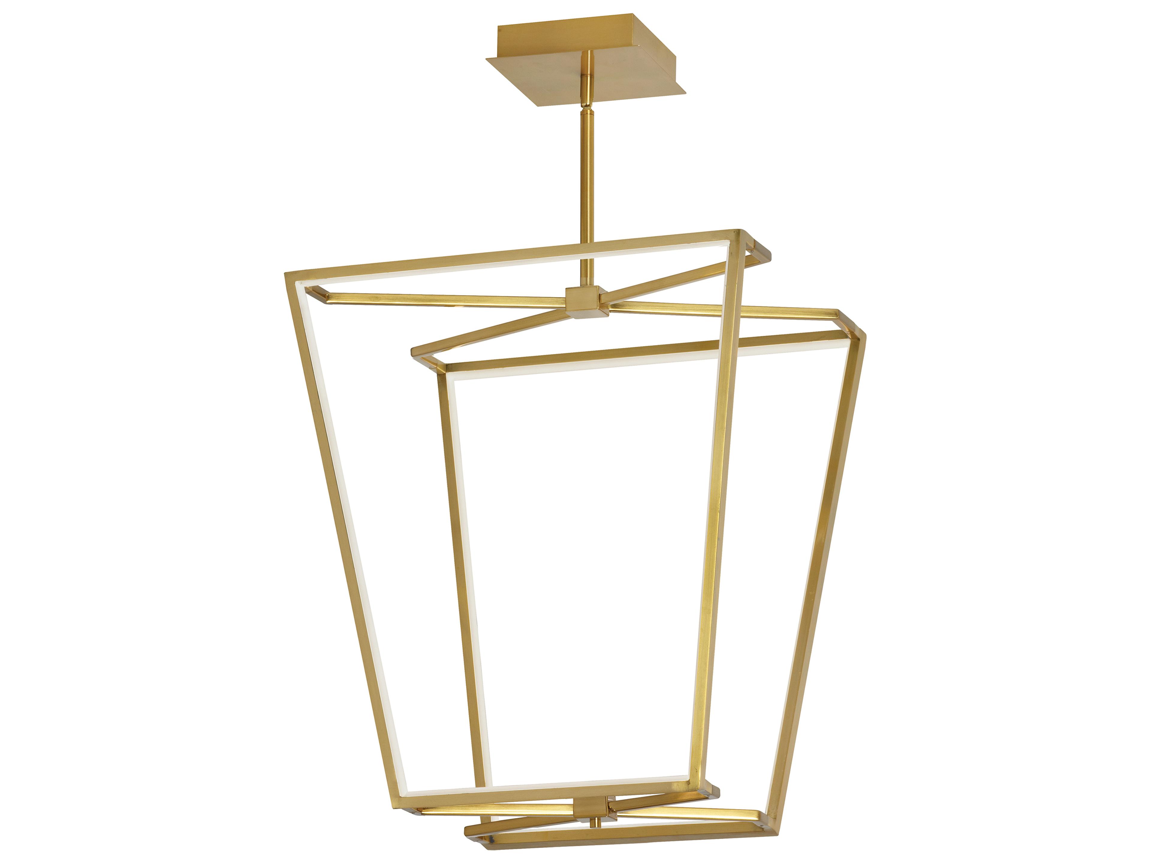 Curant 1-Light Aged Brass White Geometric Chandelier