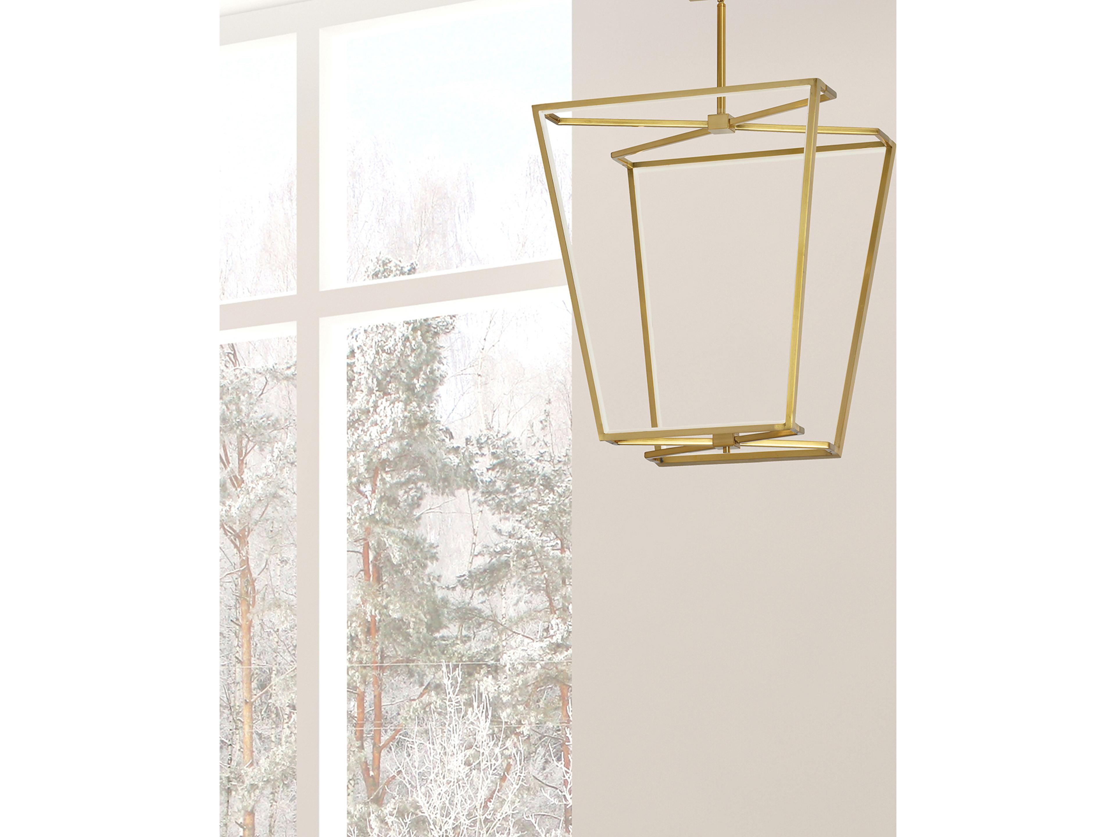 Dainolite Curant 1-Light Aged Brass White Geometric Chandelier