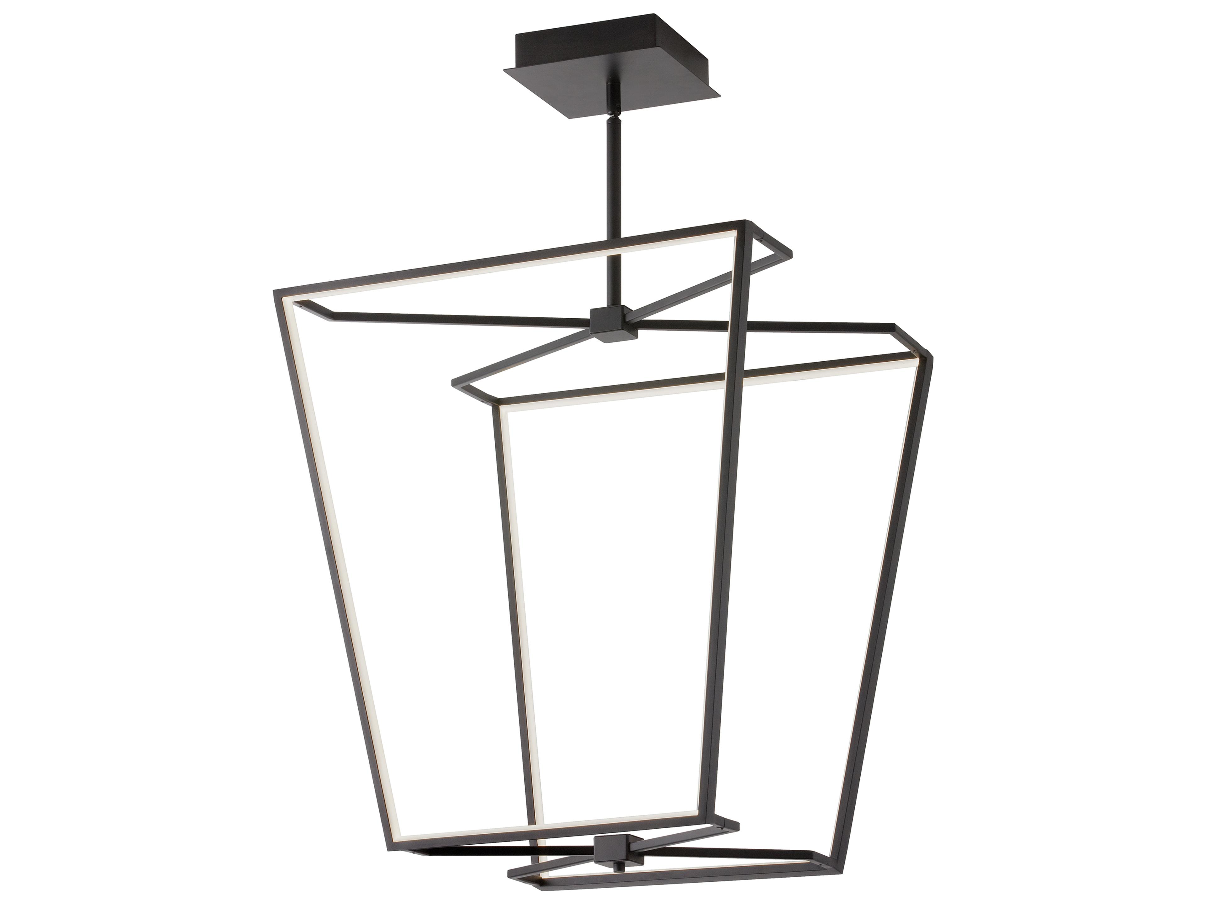 Curant 1-Light Matte Black White Geometric Chandelier