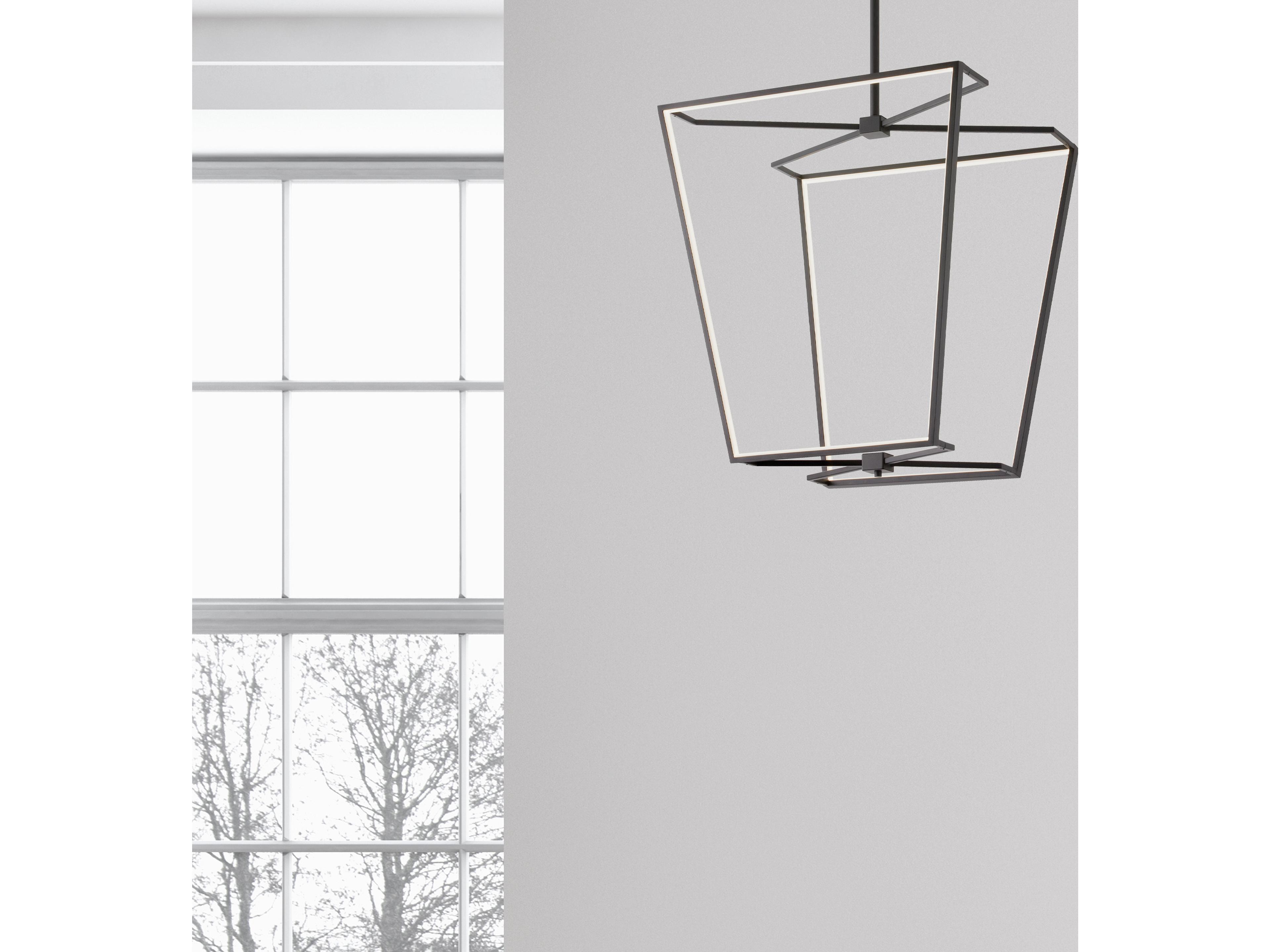 Dainolite Curant 1-Light Matte Black White Geometric Chandelier