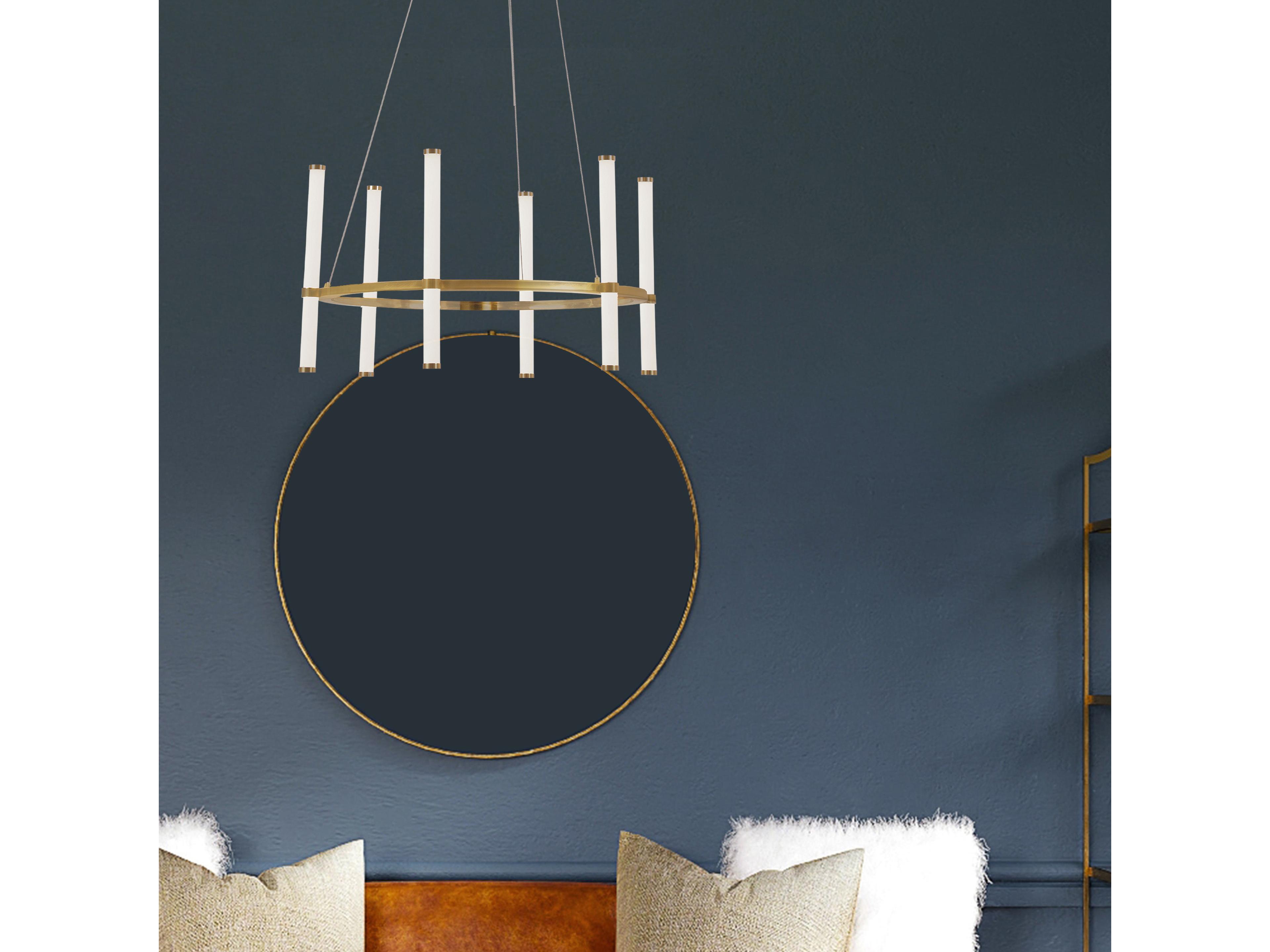 Dainolite Corvette 6-Light Aged Brass Cylinder Linear Chandelier