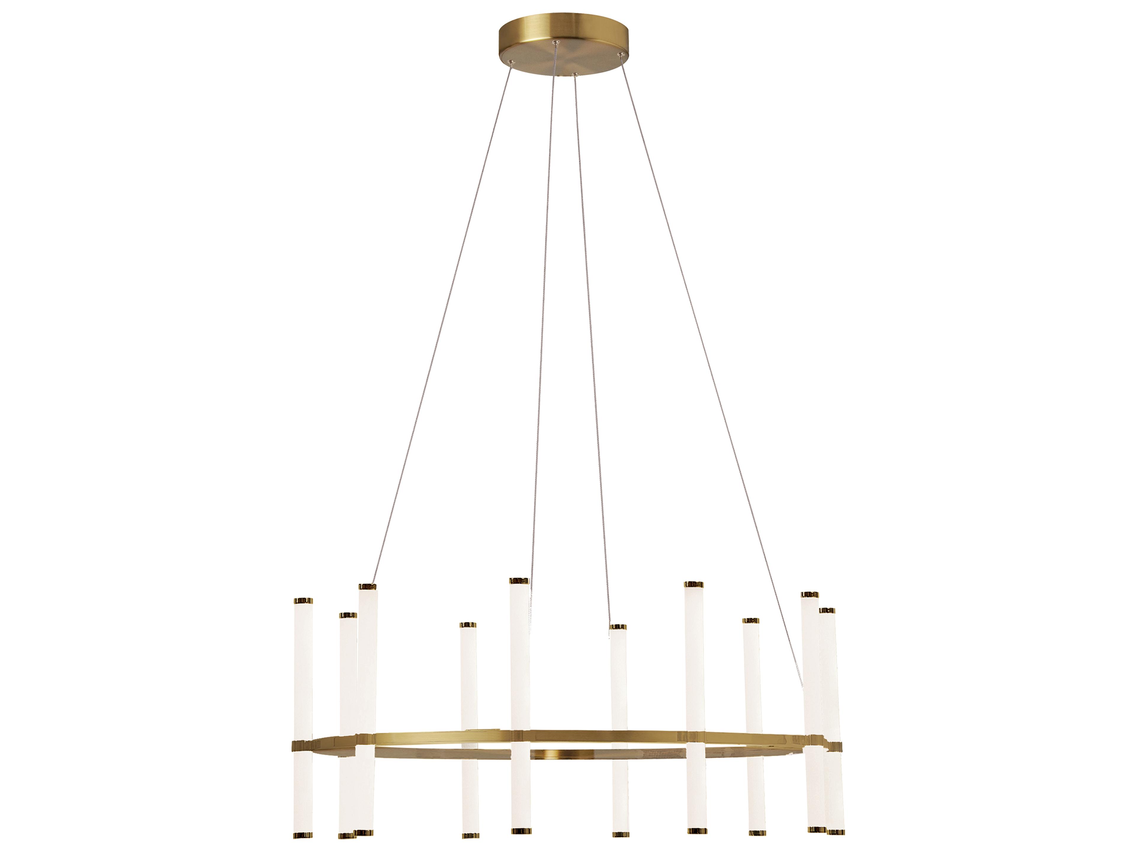 Corvette 10-Light Aged Brass Cylinder Linear Chandelier