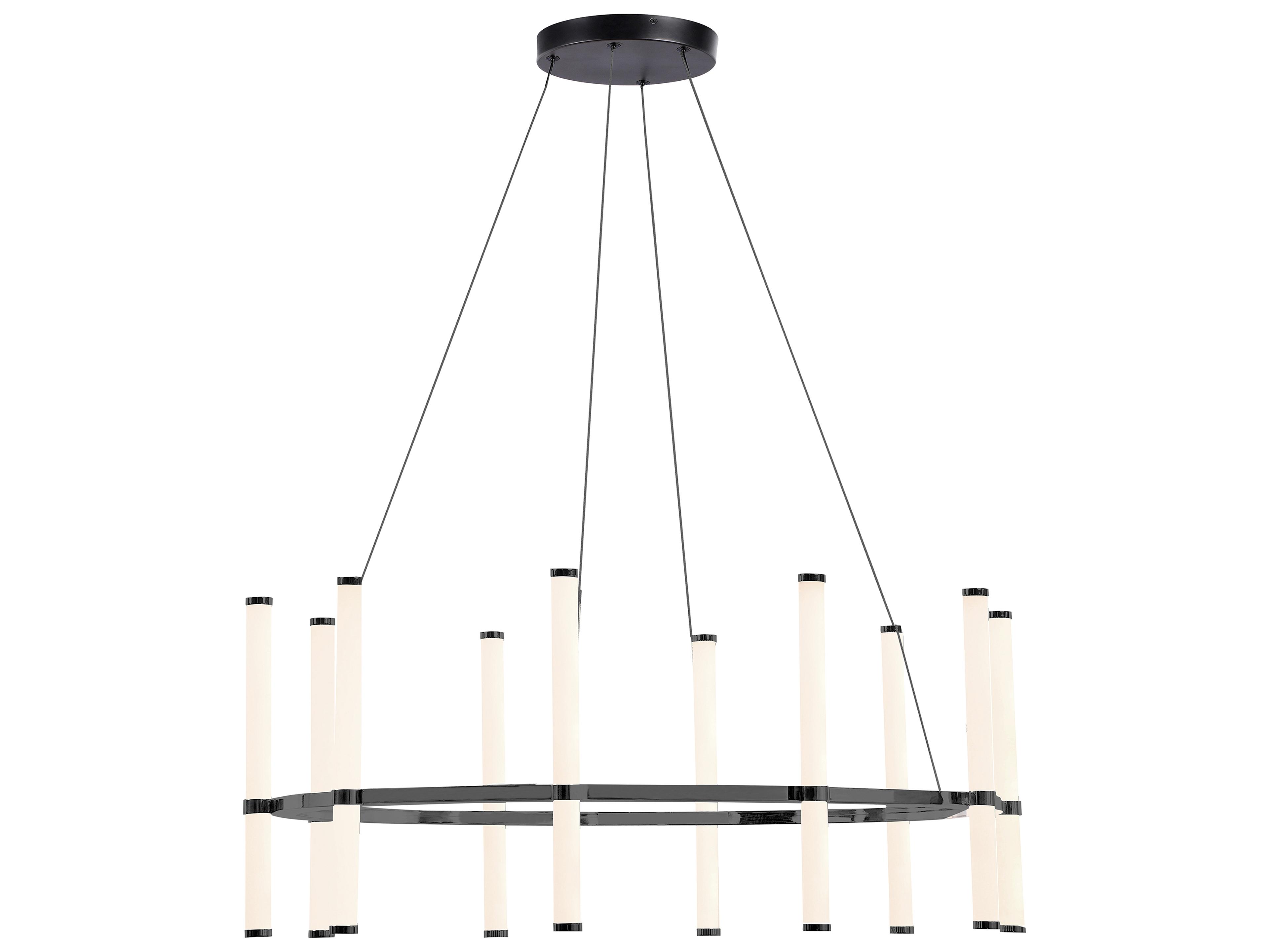 Corvette 10-Light Matte Black Cylinder Linear Chandelier