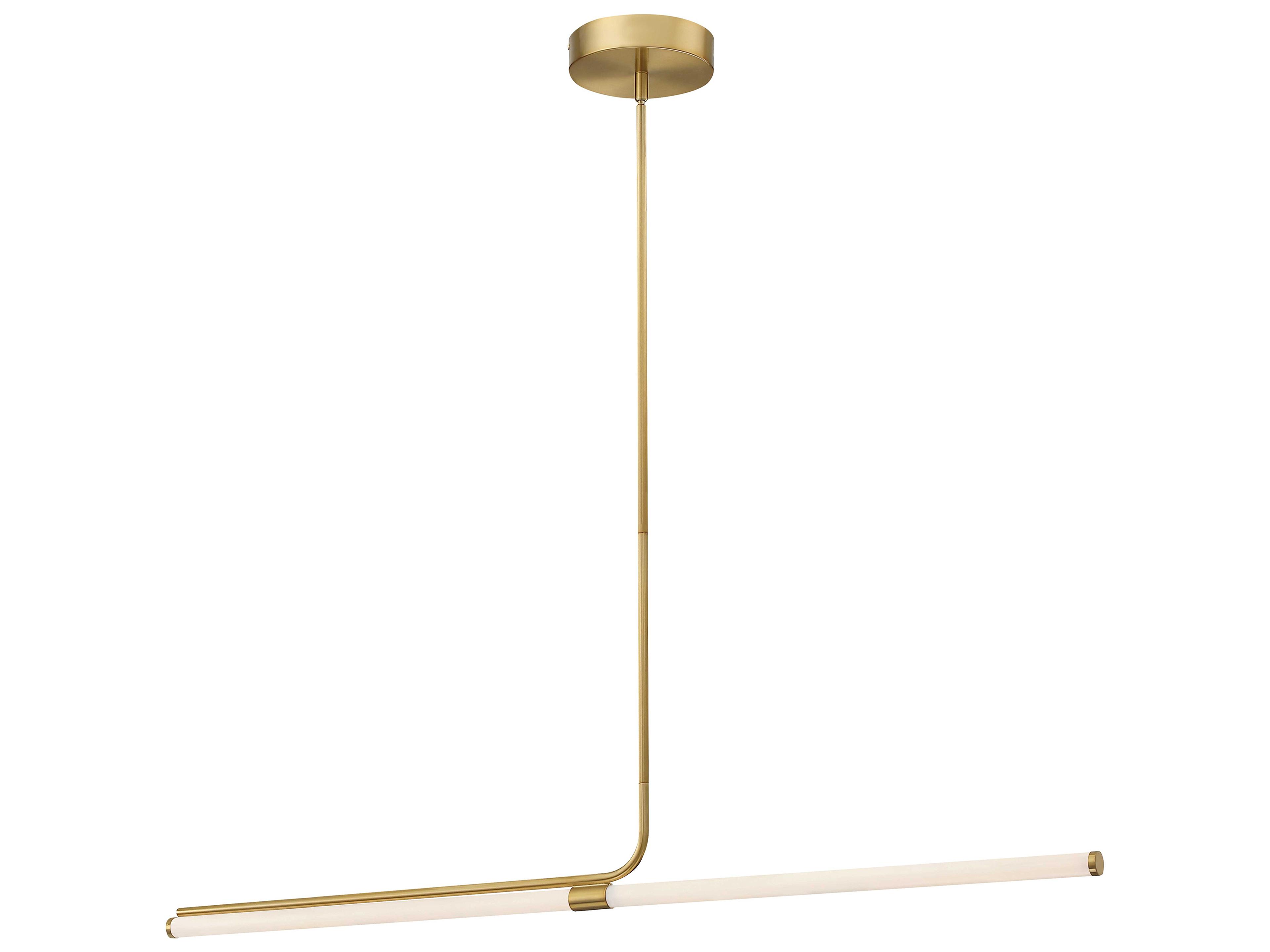 Corvette 1-Light Aged Brass Linear Island Pendant