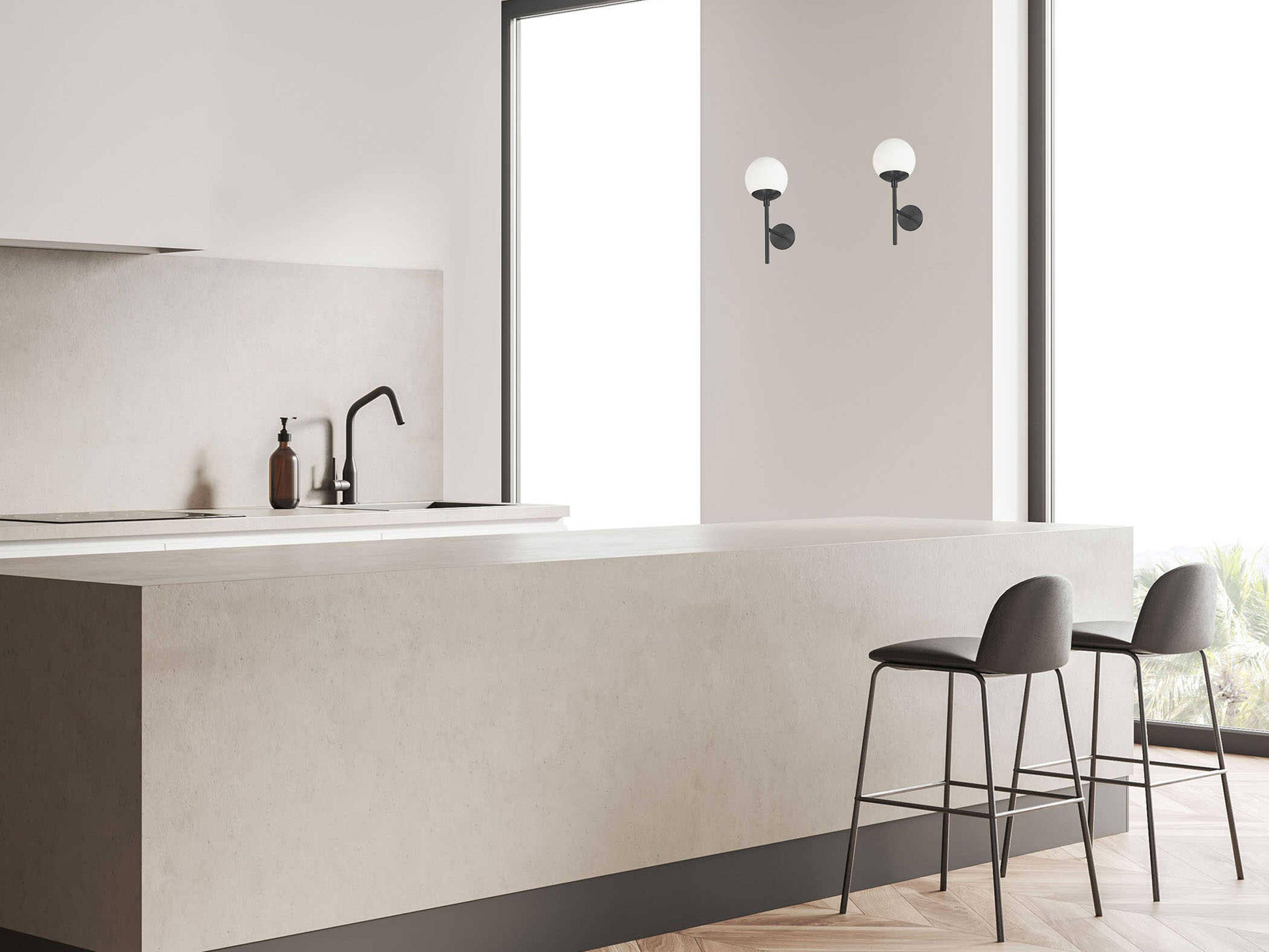 Dainolite Dayana 1-Light Matte Black Wall Sconce