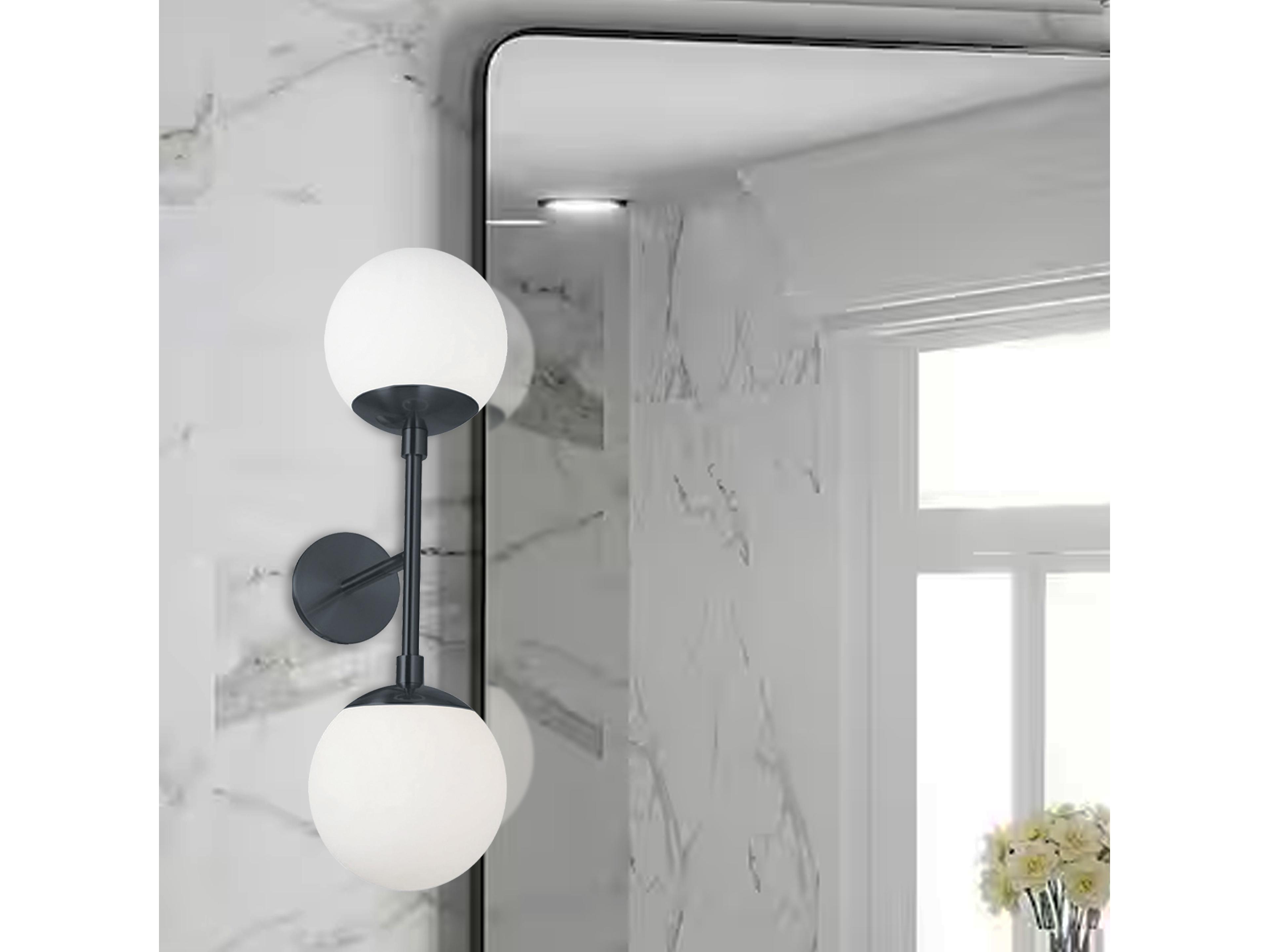Dainolite Dayana 2-Light Matte Black Wall Sconce