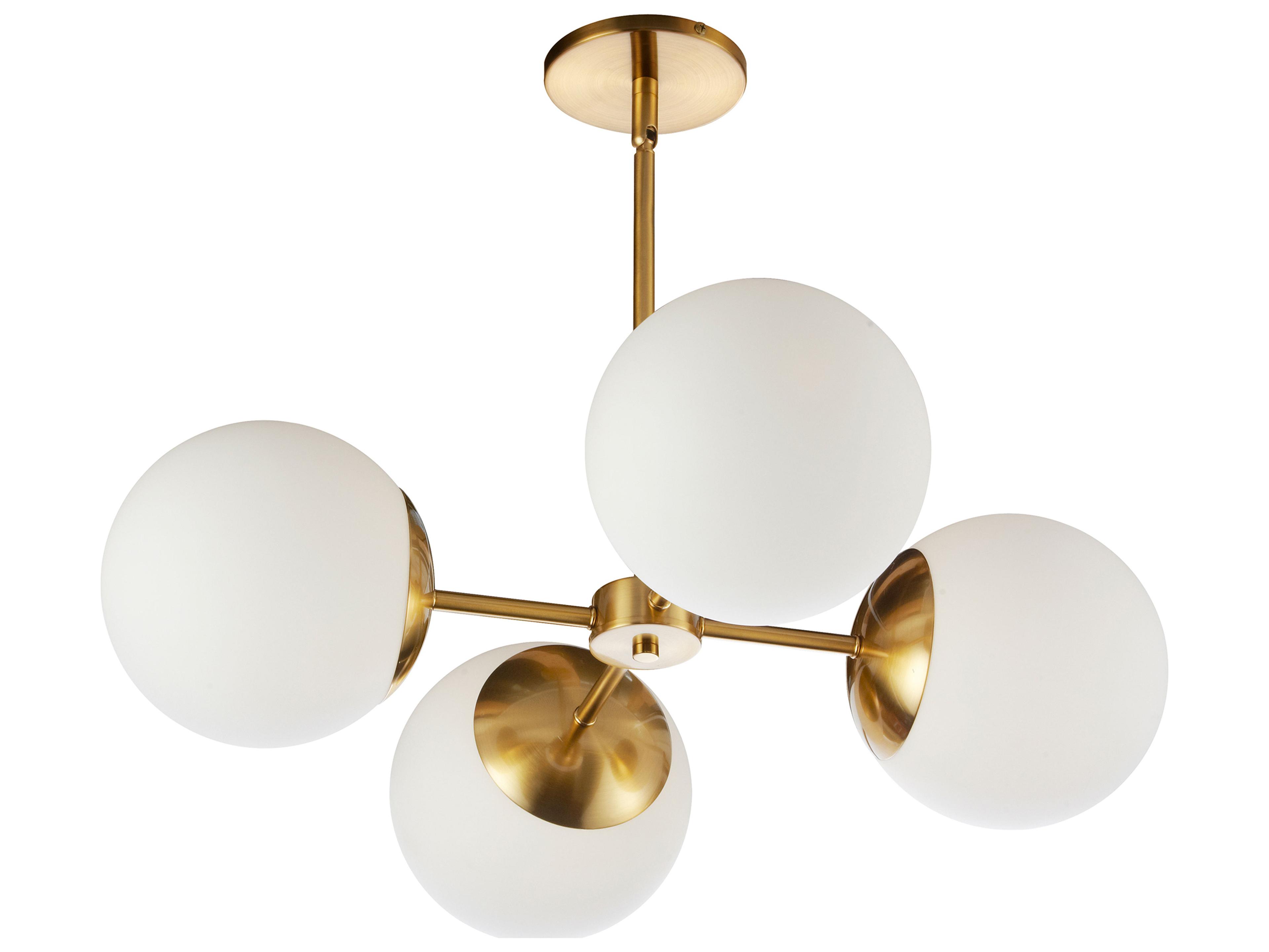 Dayana 4-Light Aged Brass Globe Chandelier