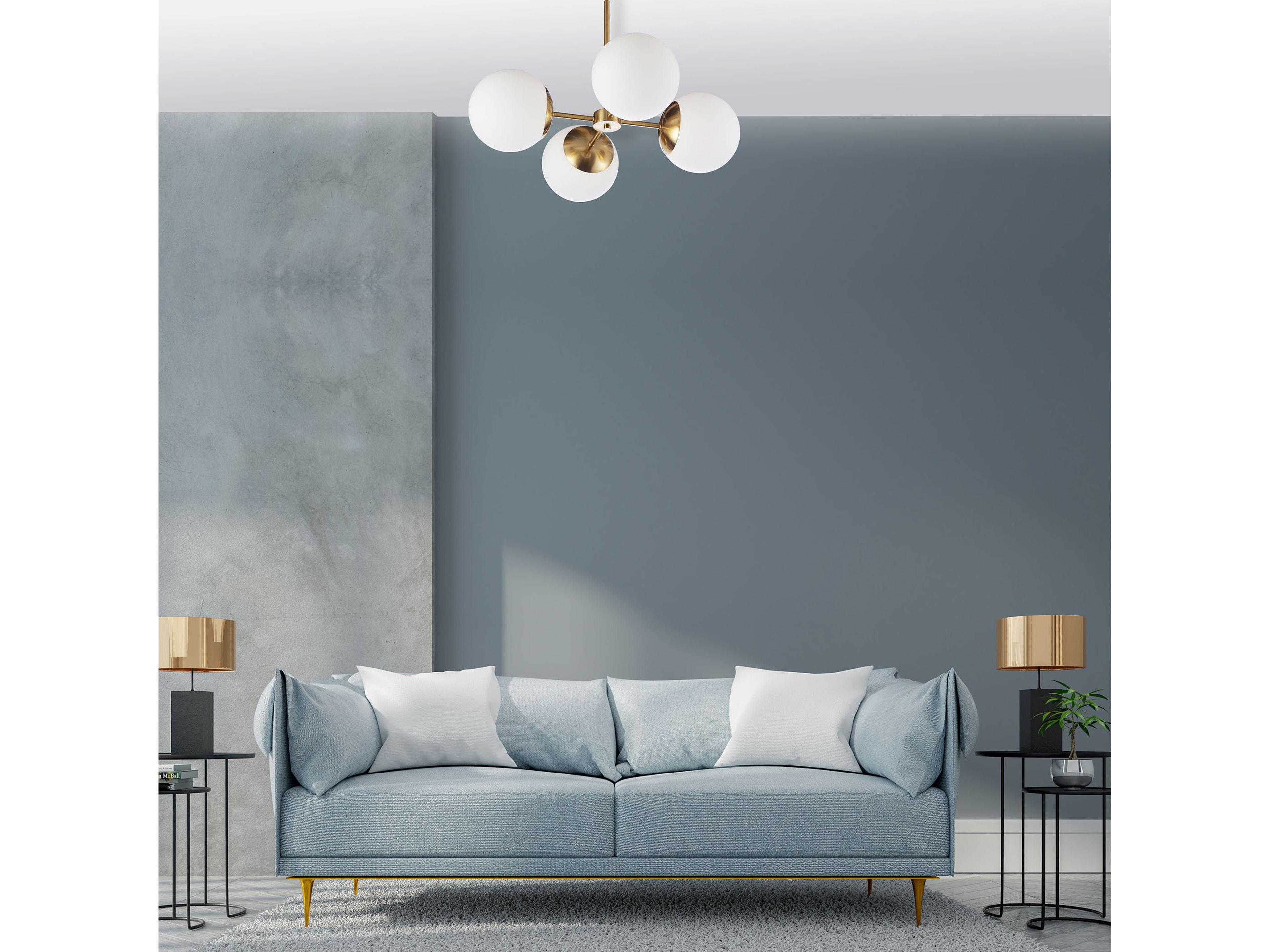 Dainolite Dayana 4-Light Aged Brass Globe Chandelier