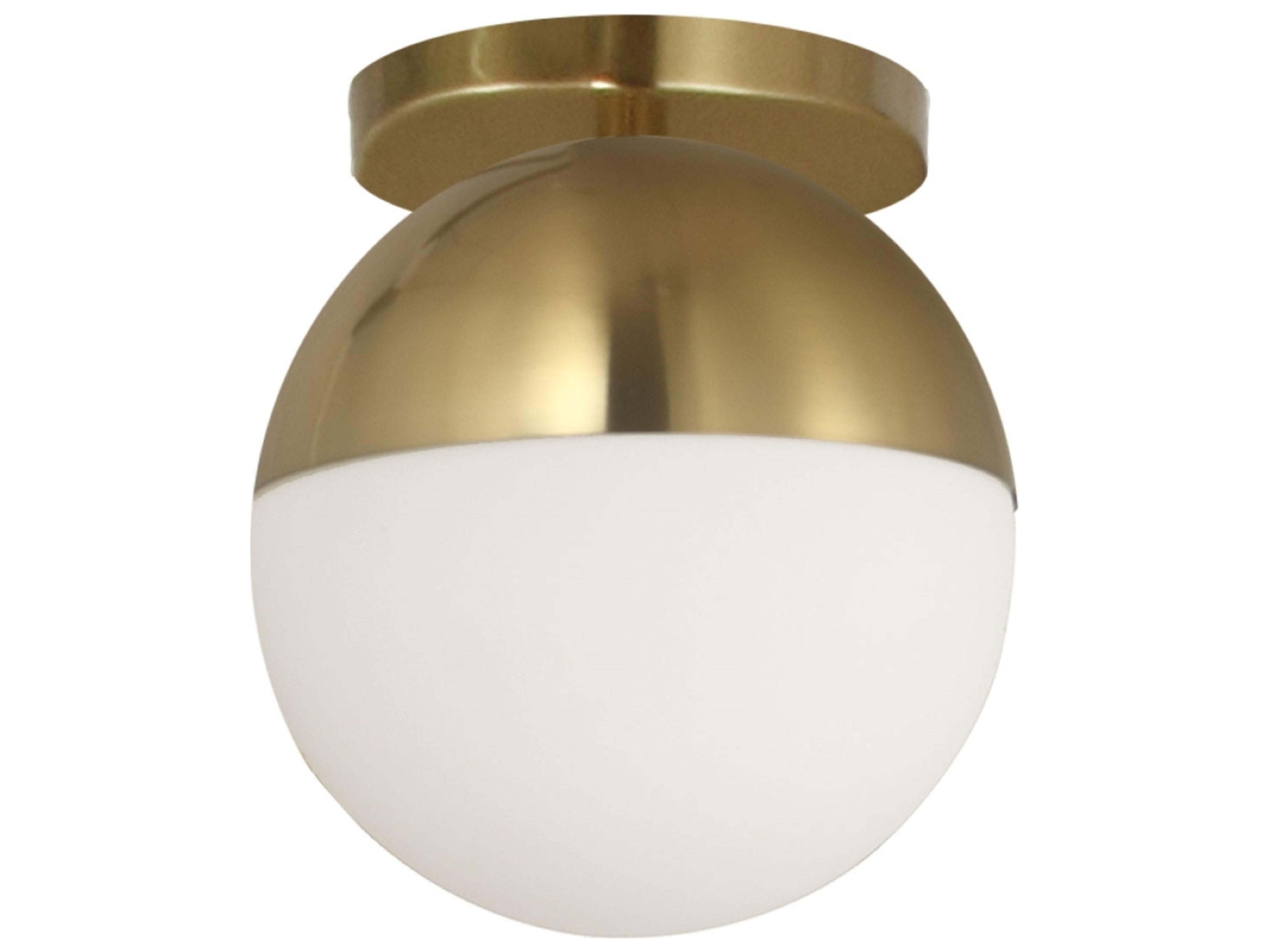 Dayana 1-Light Aged Brass Globe Flush Mount