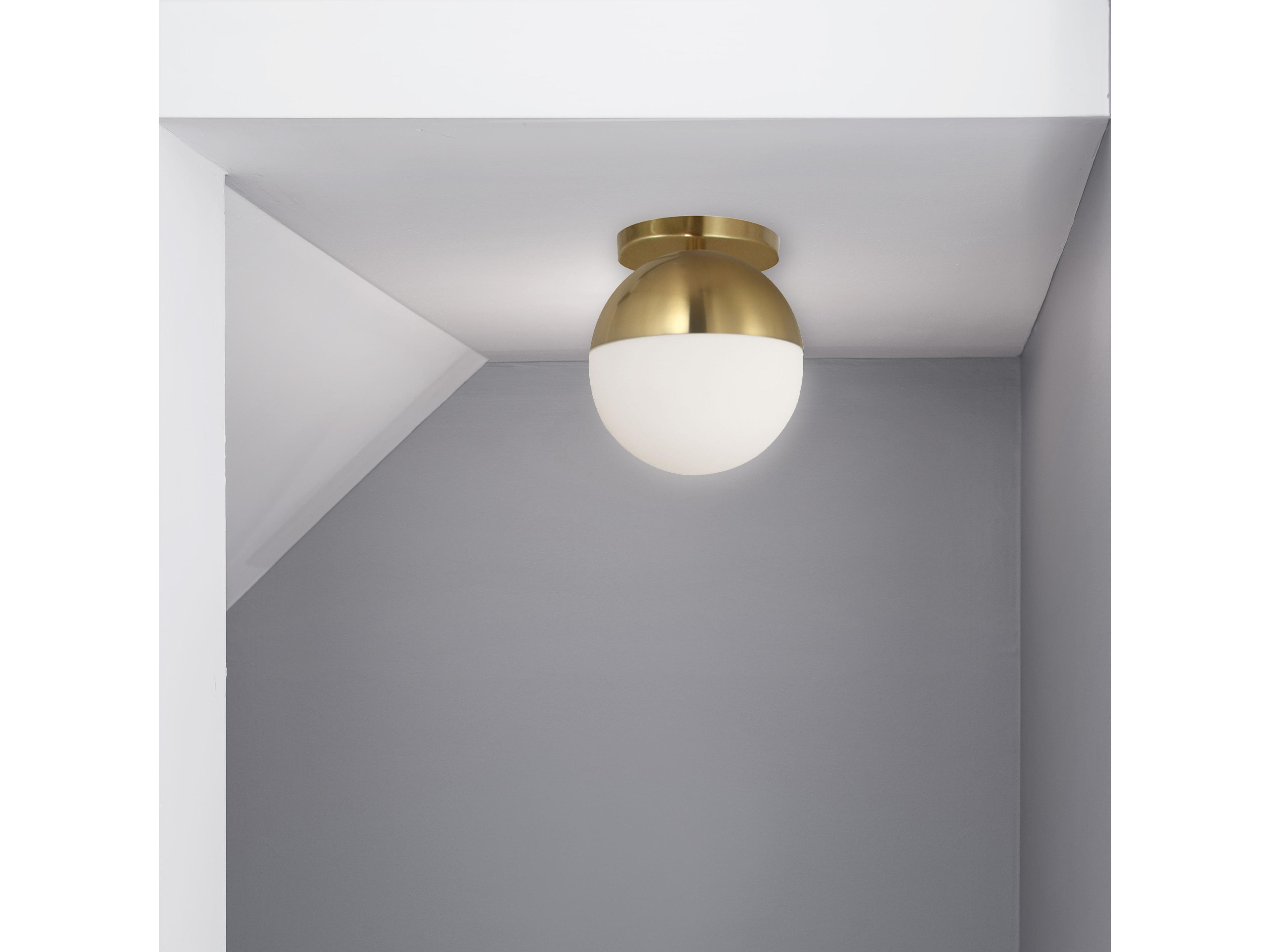 Dainolite Dayana 1-Light Aged Brass Globe Flush Mount