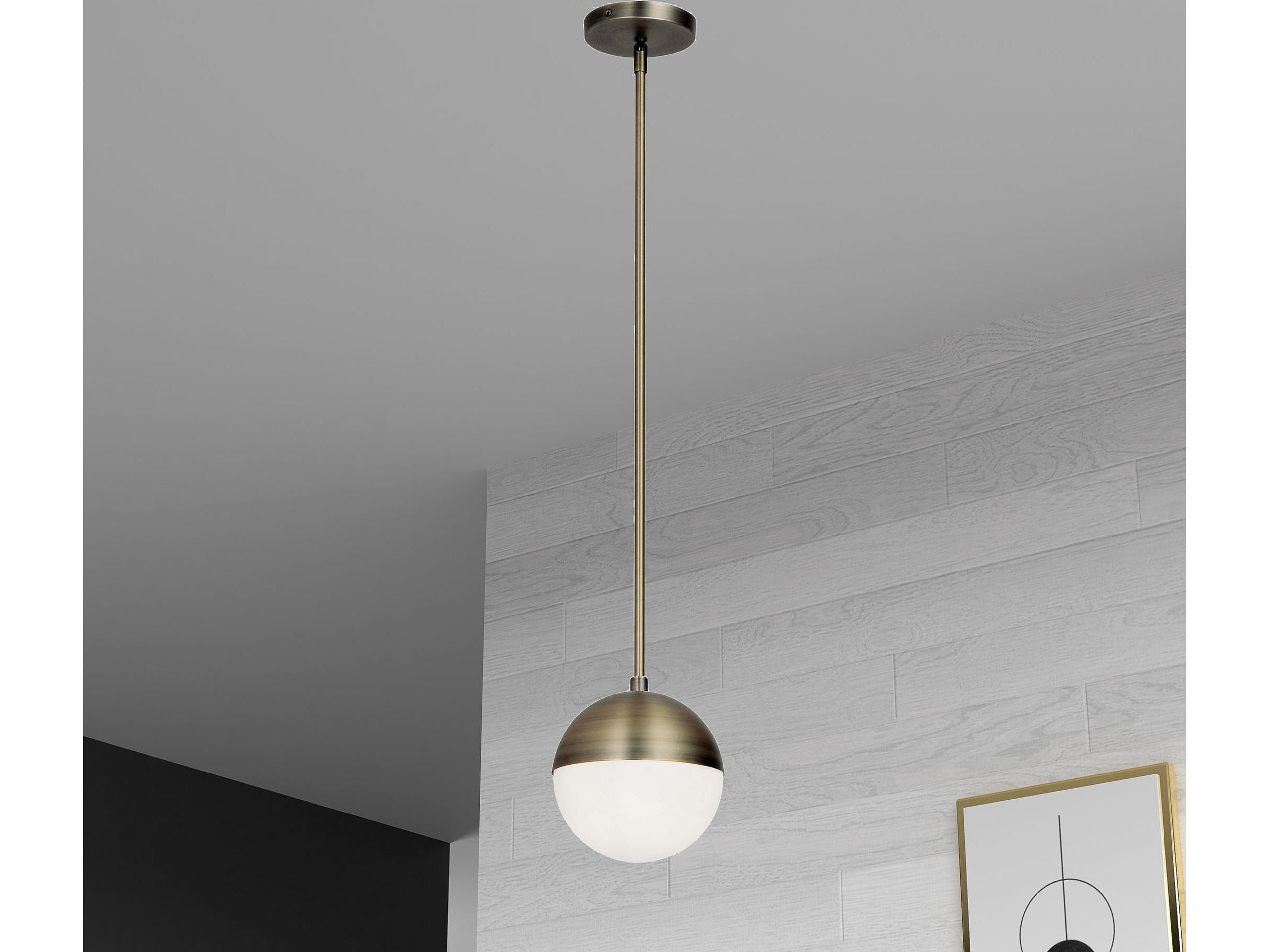 Dainolite Dayana 1-Light Antique Brass Globe Mini Pendant