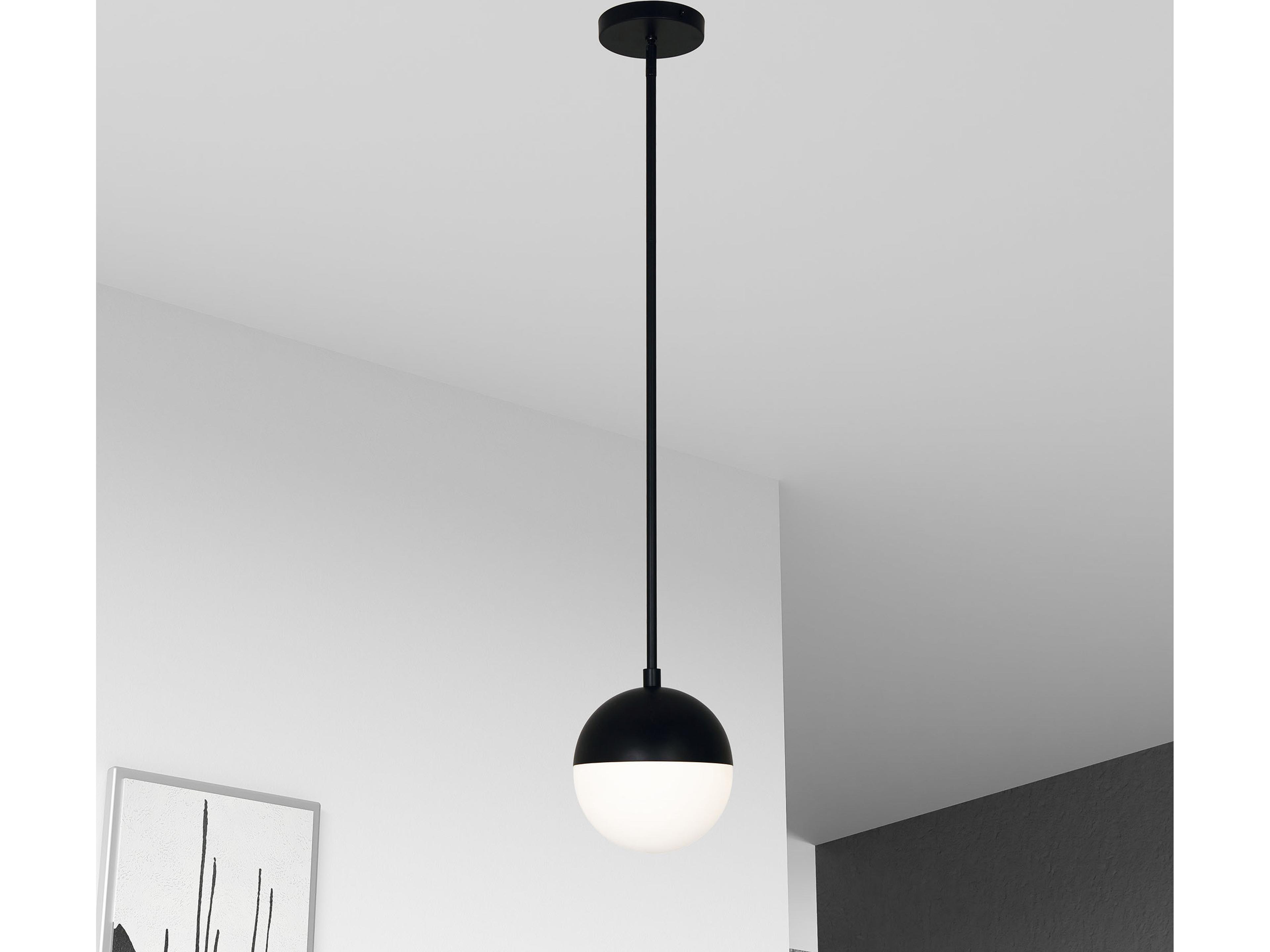 Dainolite Dayana 1-Light Matte Black Globe Mini Pendant