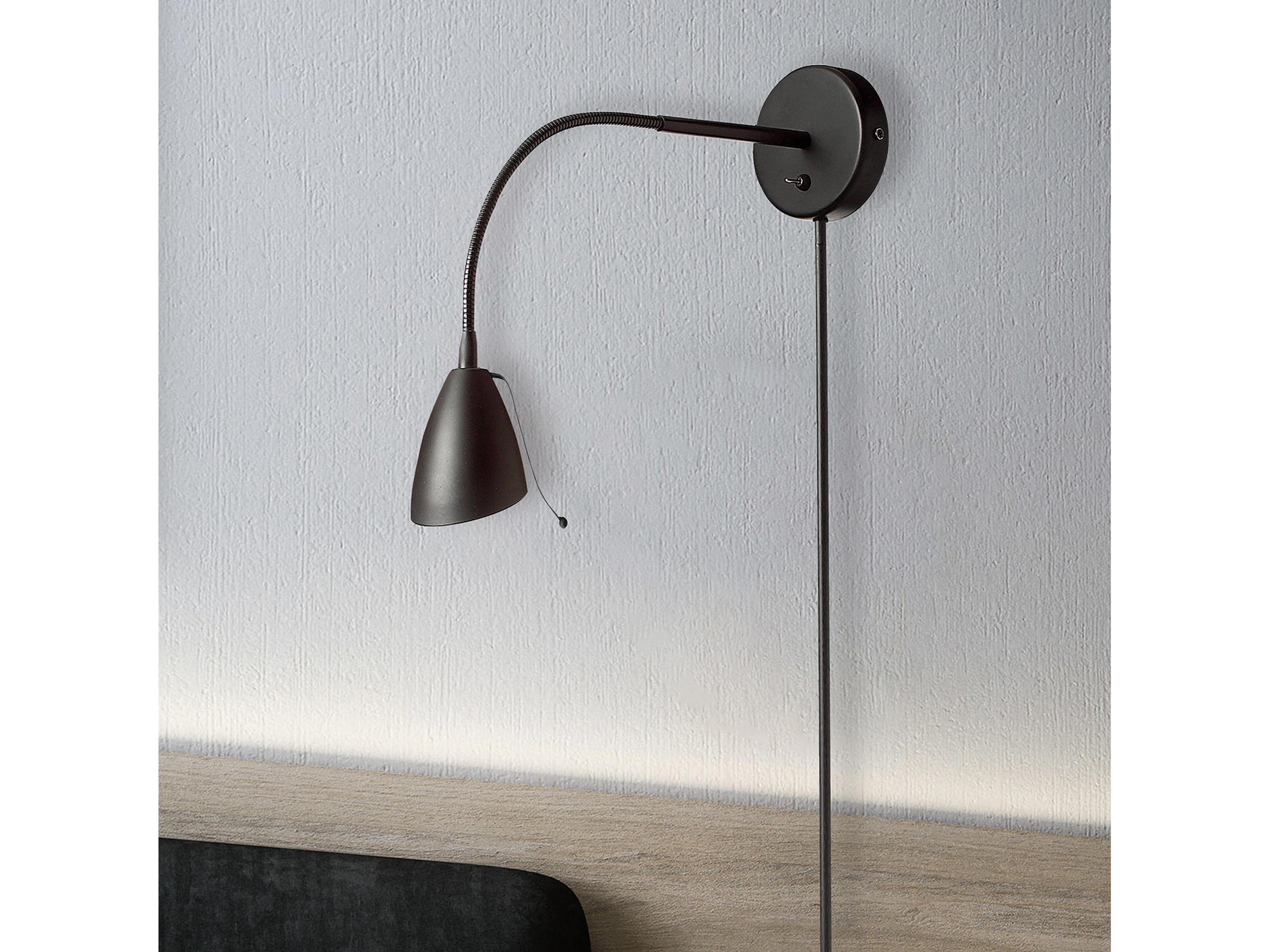 Dainolite Windford 1-Light Matte Black Swing Wall Sconce