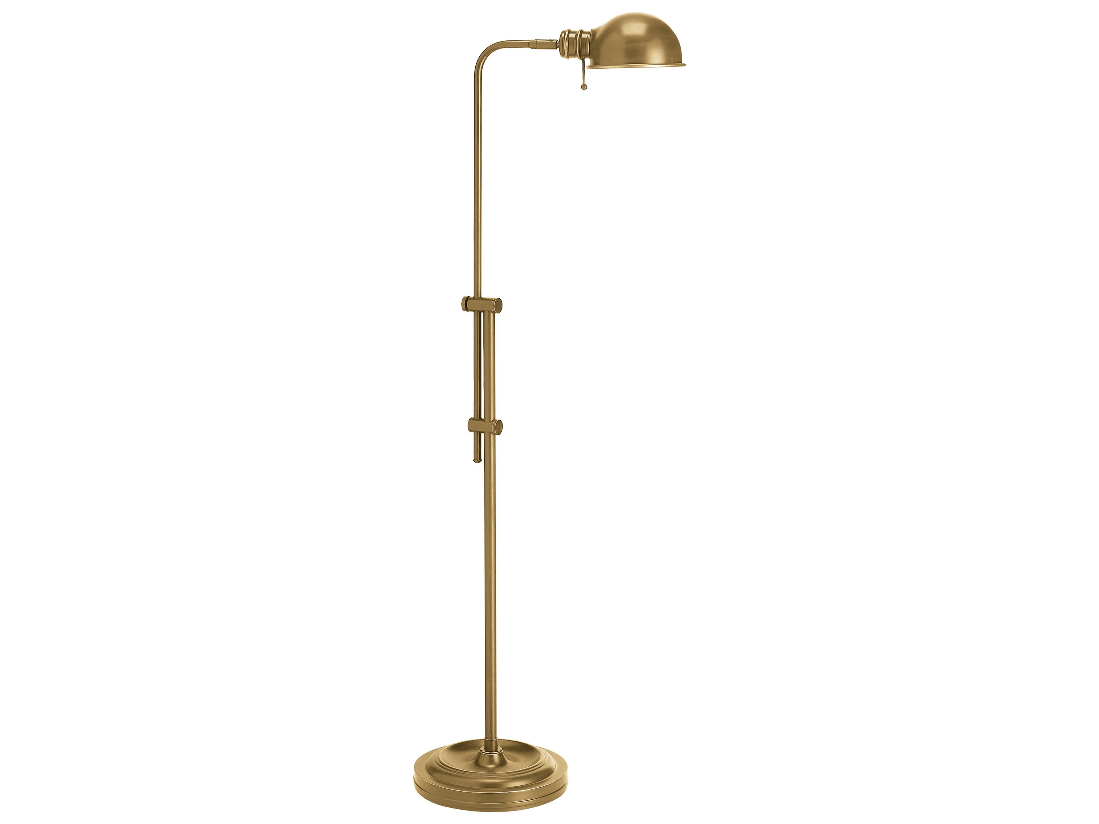 Fedora Adjustable Pharmacy Floor Lamp Aged Brass