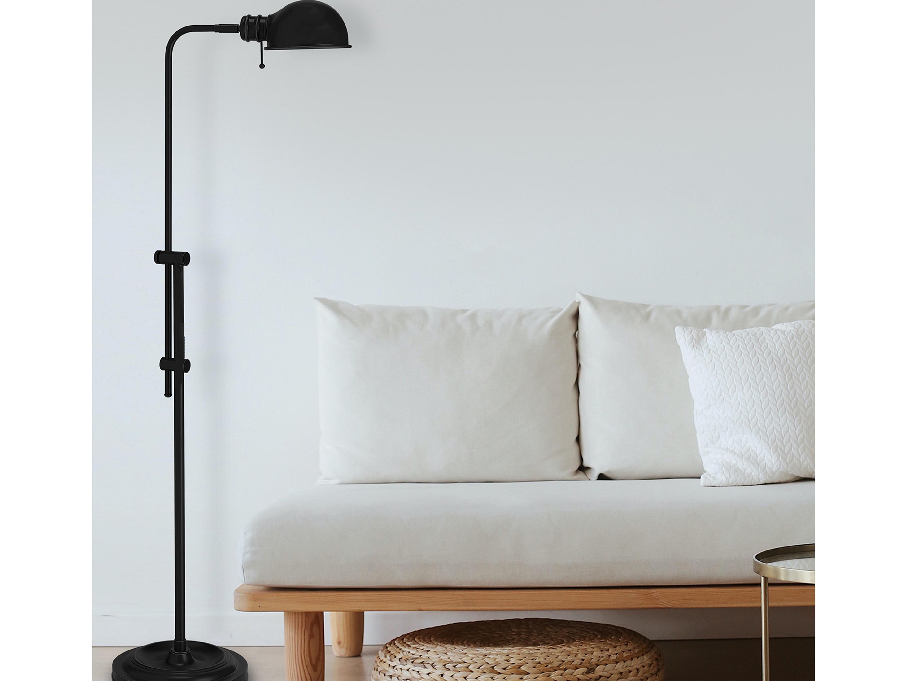 Dainolite Fedora Matte Black Floor Lamp