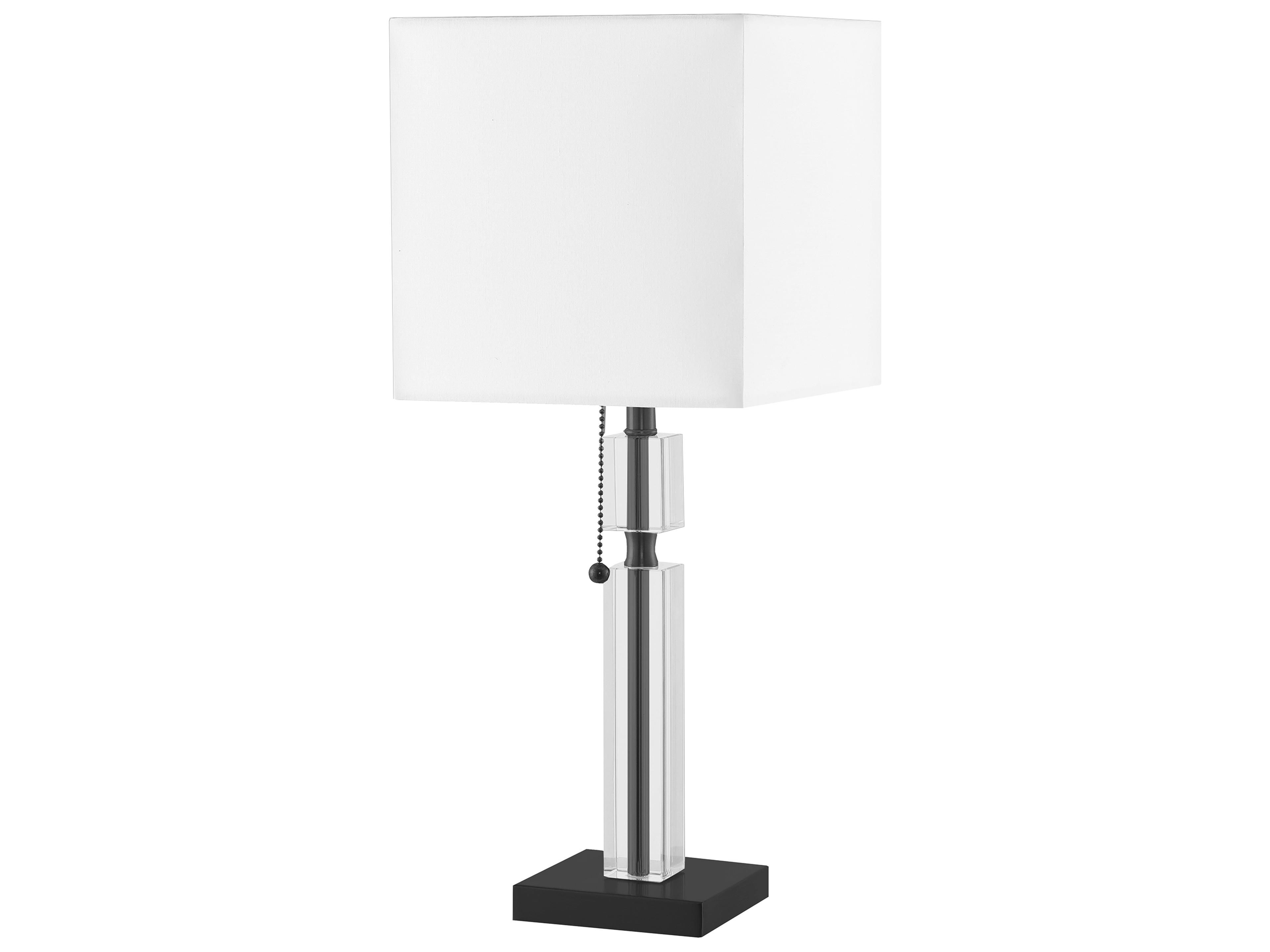 Fernanda Matte Black White Fabric Table Lamp
