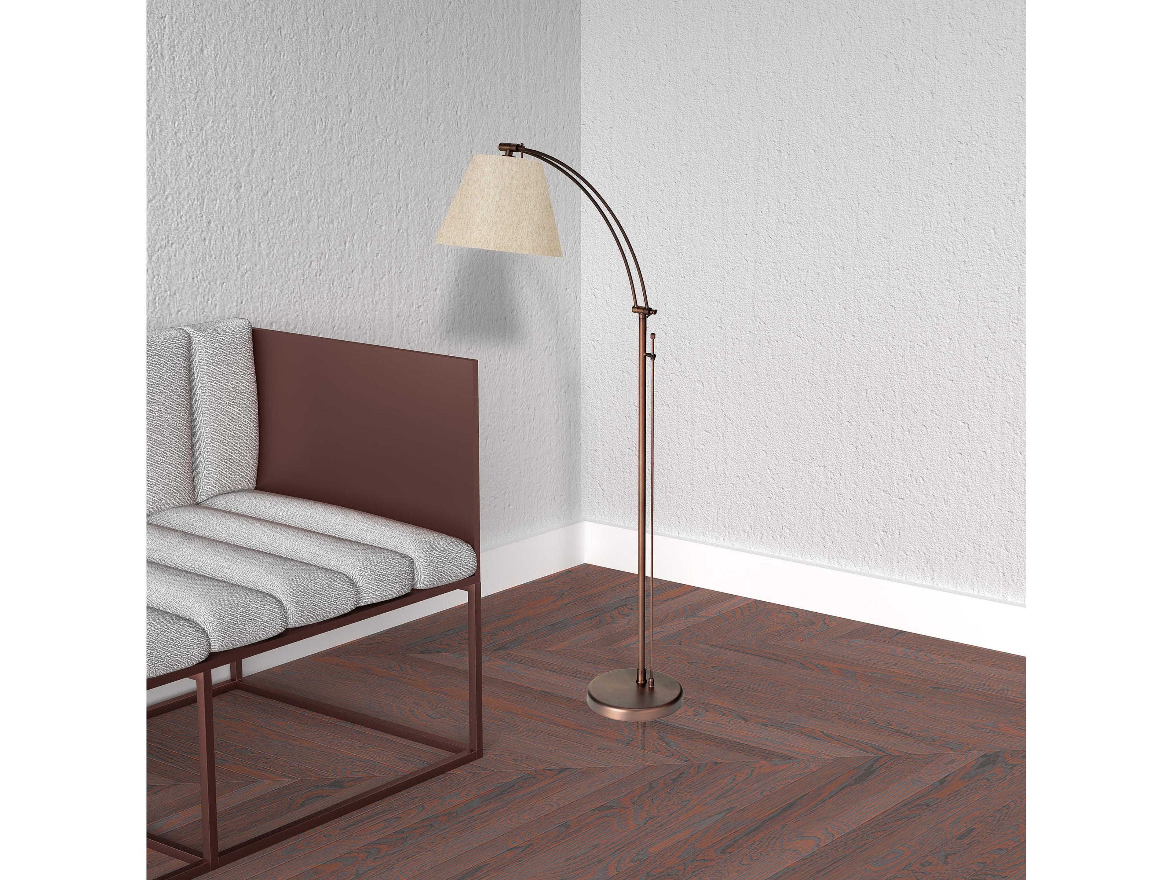 Dainolite Felix Oil Brushed Bronze Flax Floor Lamp